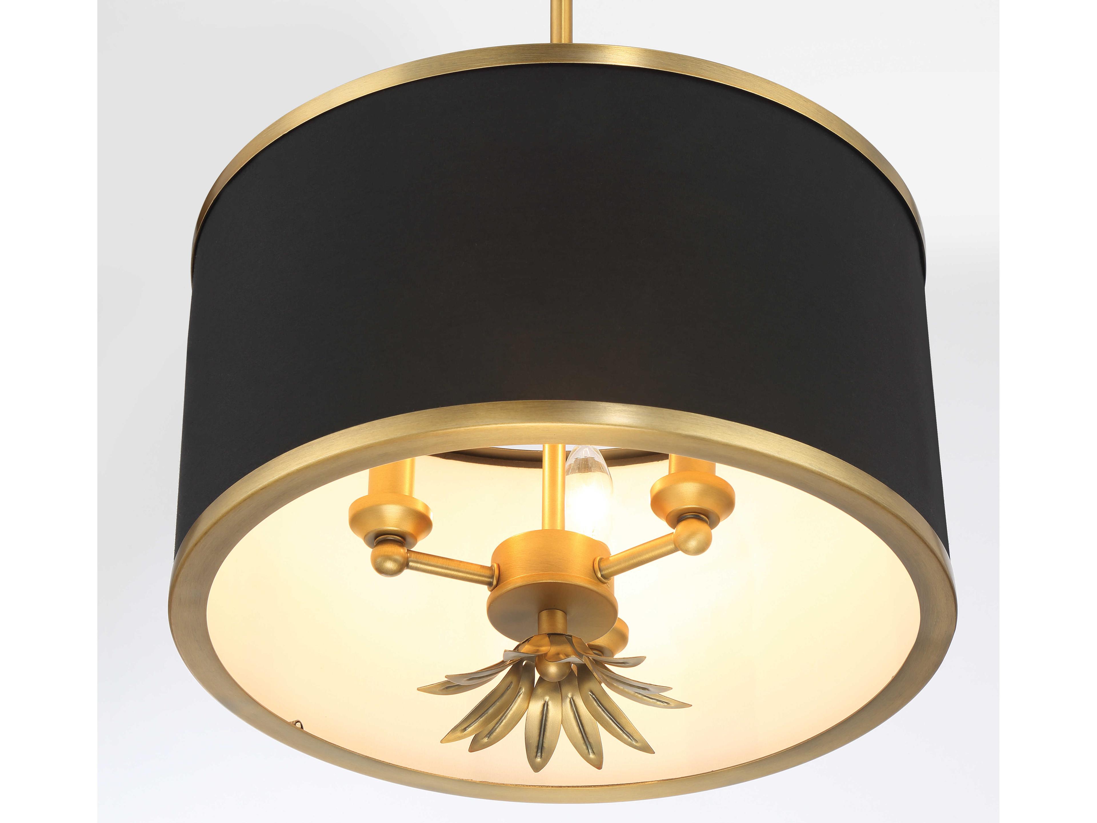 Minka Lavery Caprio 3-Light Natural Brushed Brass Drum Pendant