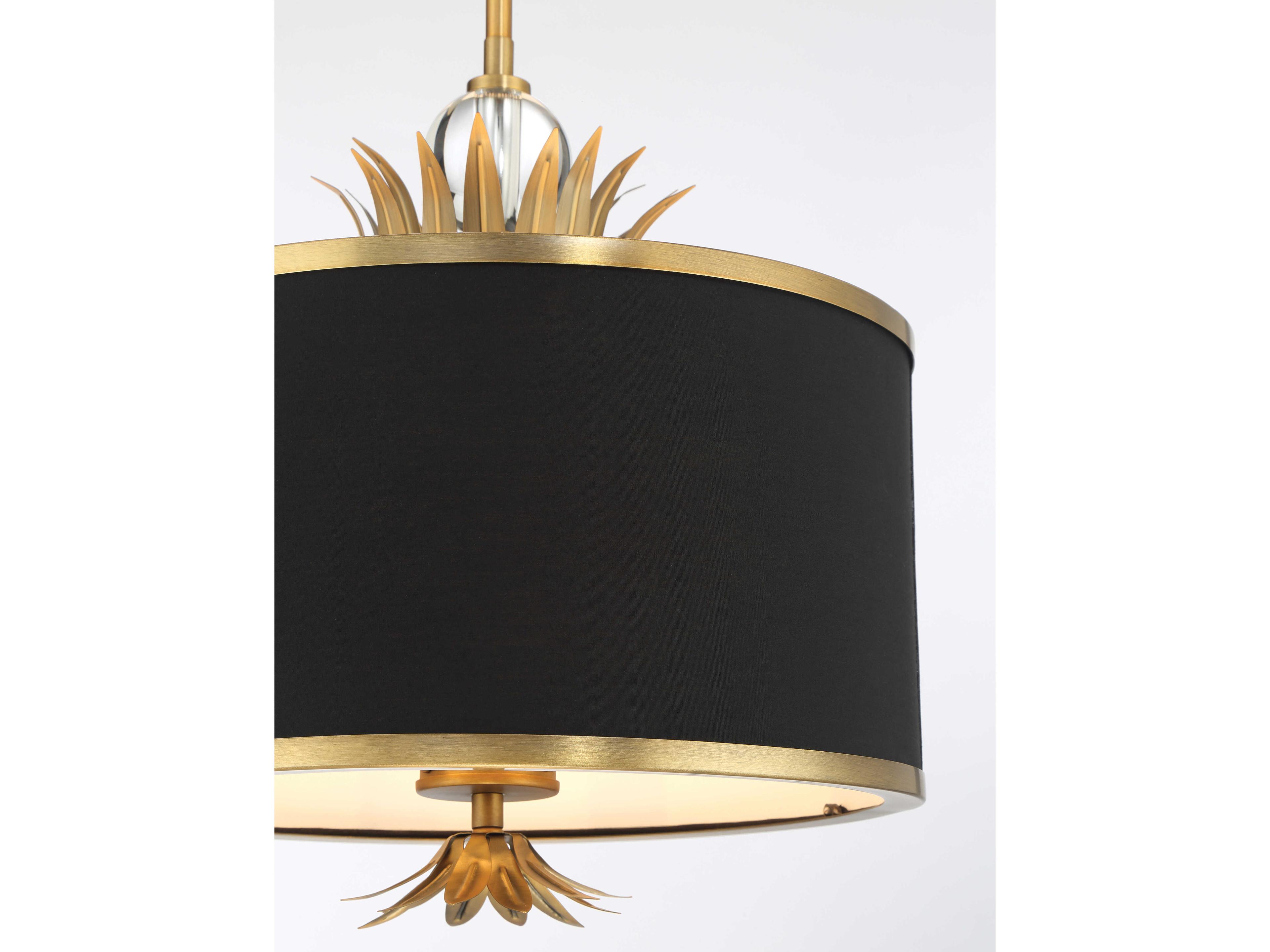 Minka Lavery Caprio 3-Light Natural Brushed Brass Drum Pendant