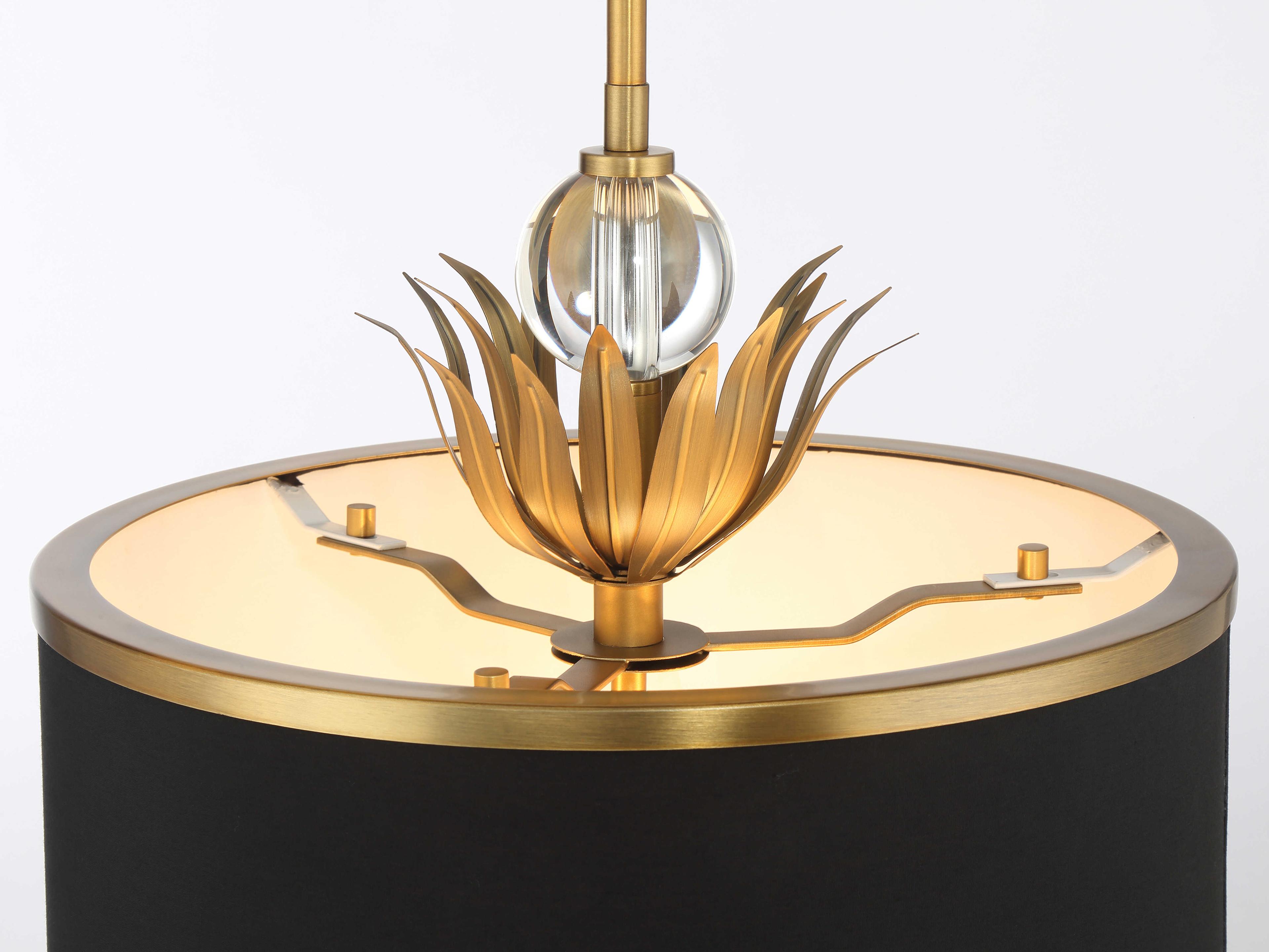 Minka Lavery Caprio 3-Light Natural Brushed Brass Drum Pendant