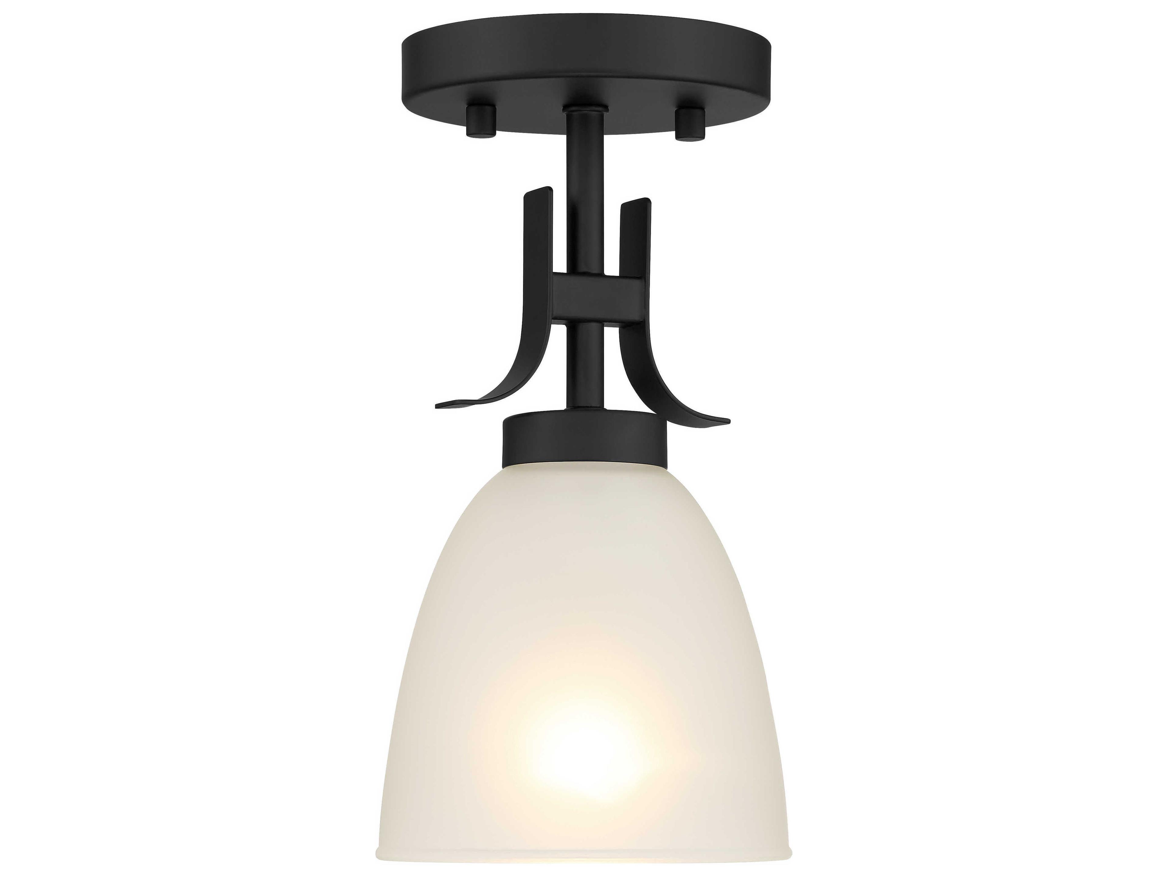 Minka Lavery Kaitlen 1-Light Coal Black Glass Bell Mini Pendant