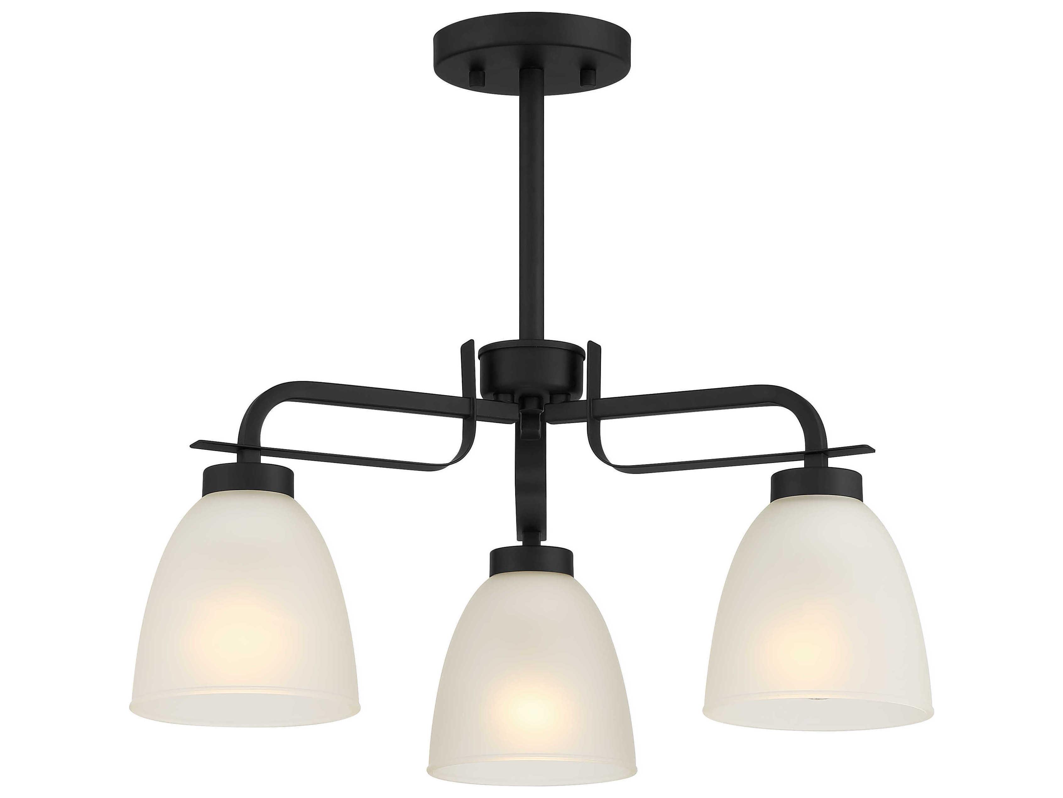 Minka Lavery Kaitlen 3-Light Coal Black Glass Bell Chandelier