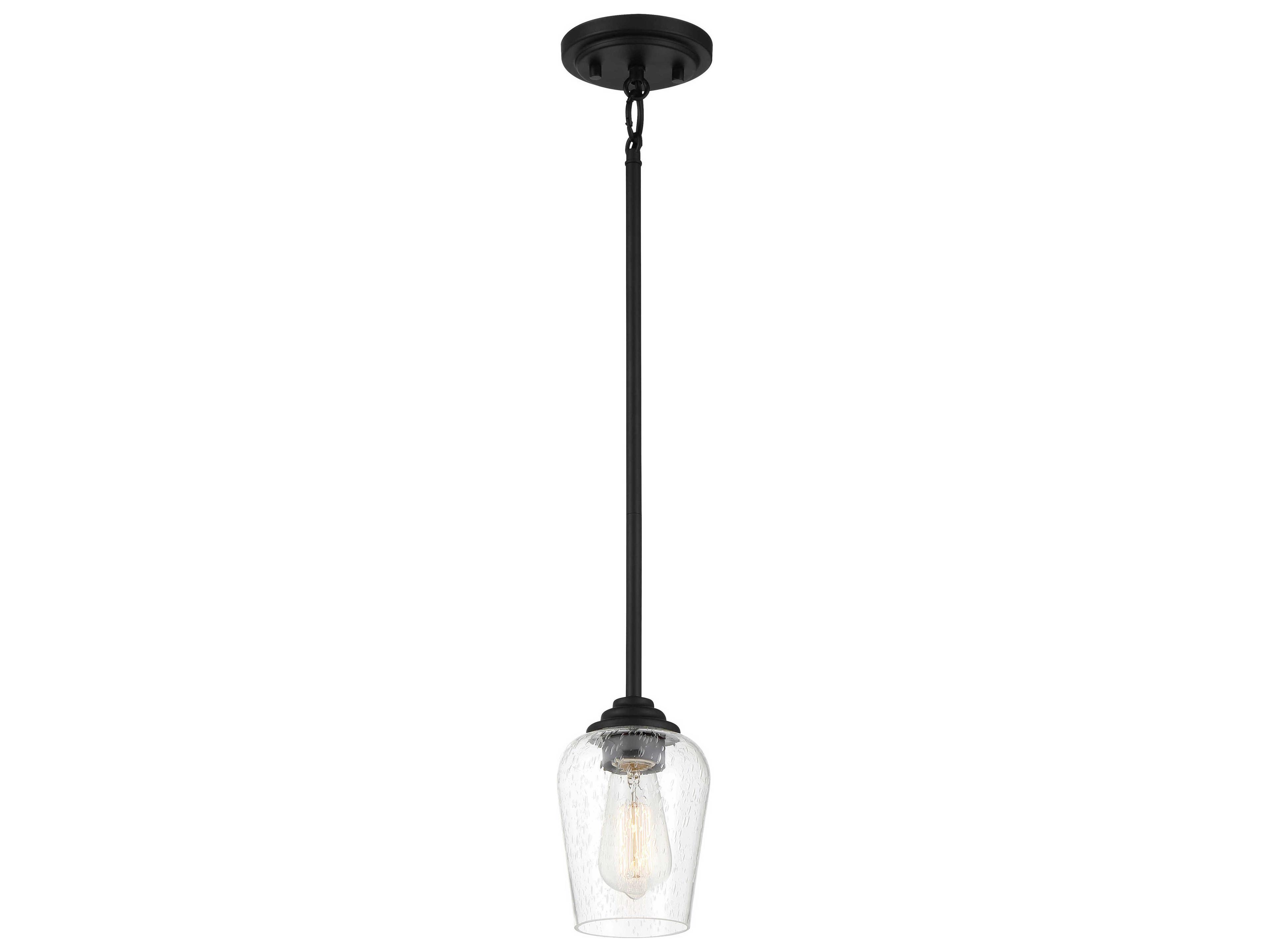 Minka Lavery Shyloh 1-Light Coal Black Glass Bell Mini Pendant