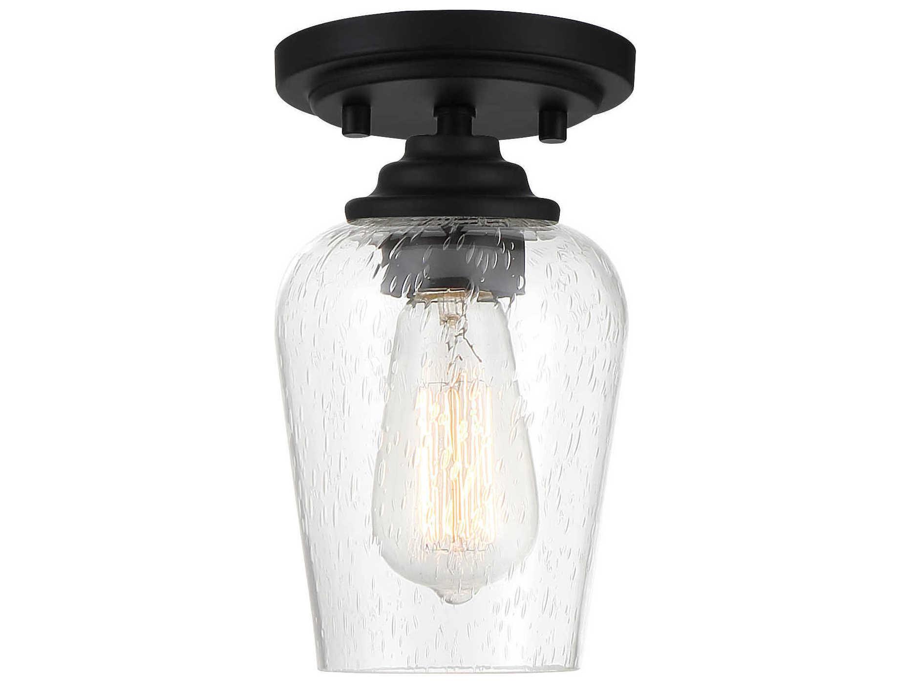 Minka Lavery Shyloh 1-Light Coal Black Glass Bell Mini Pendant