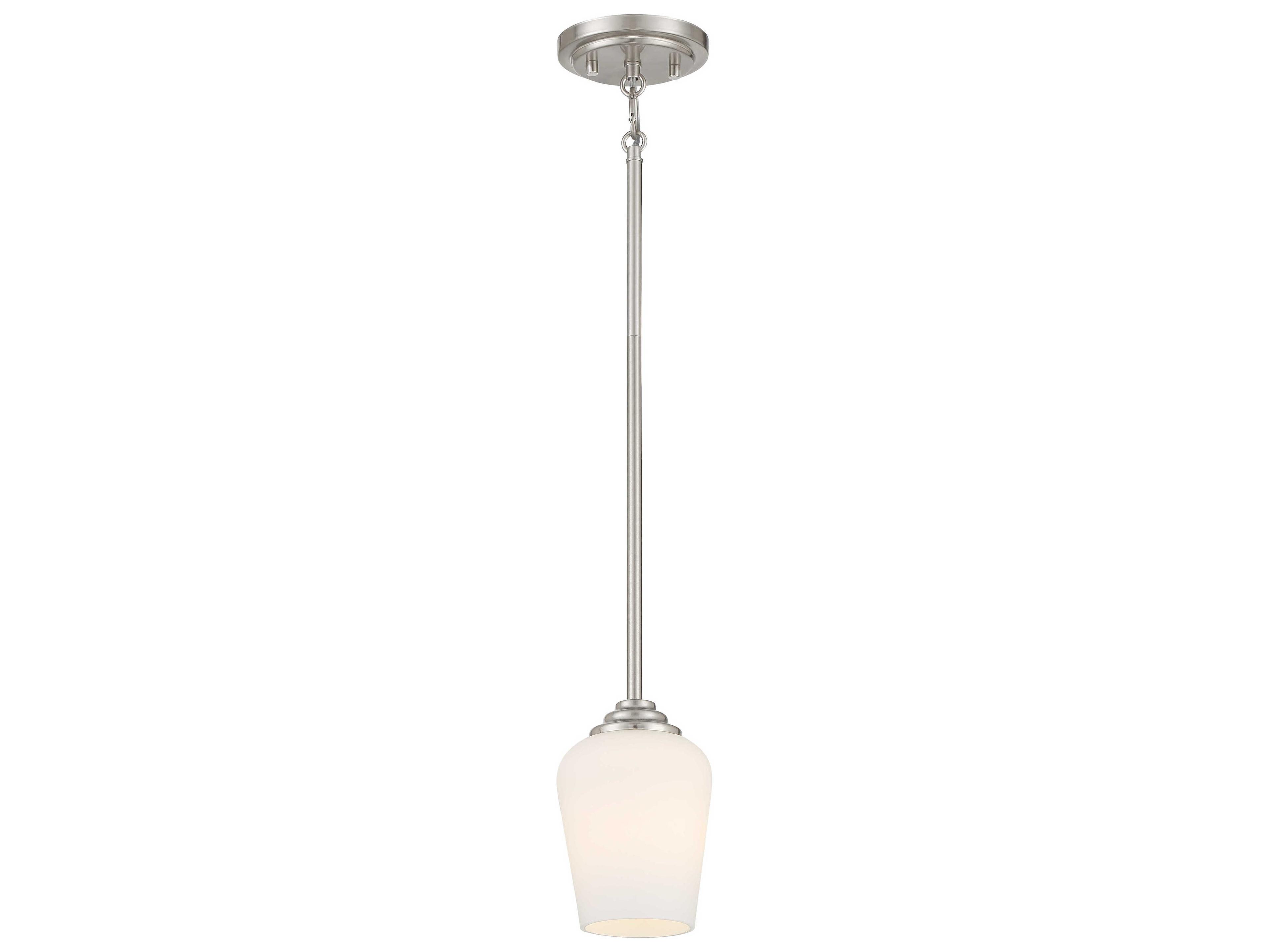 Minka Lavery Shyloh 1-Light Brushed Nickel Glass Bell Mini Pendant