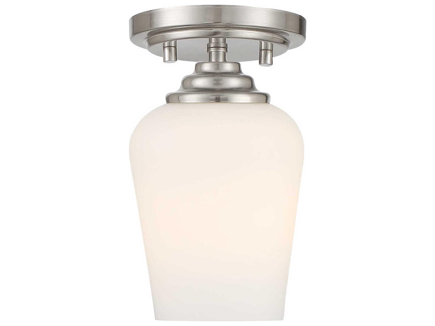 Minka Lavery Shyloh 1-Light Brushed Nickel Glass Bell Mini Pendant