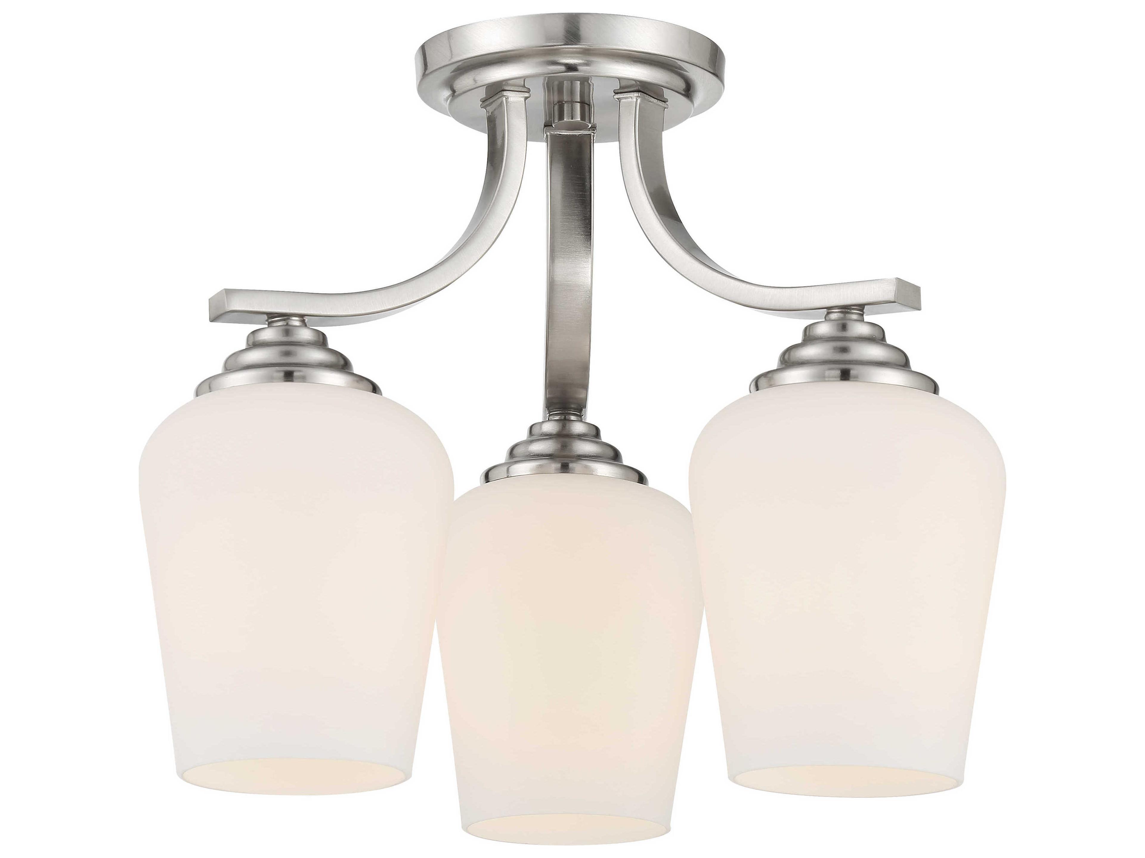 Minka Lavery Shyloh 3-Light Brushed Nickel Glass Bell Chandelier