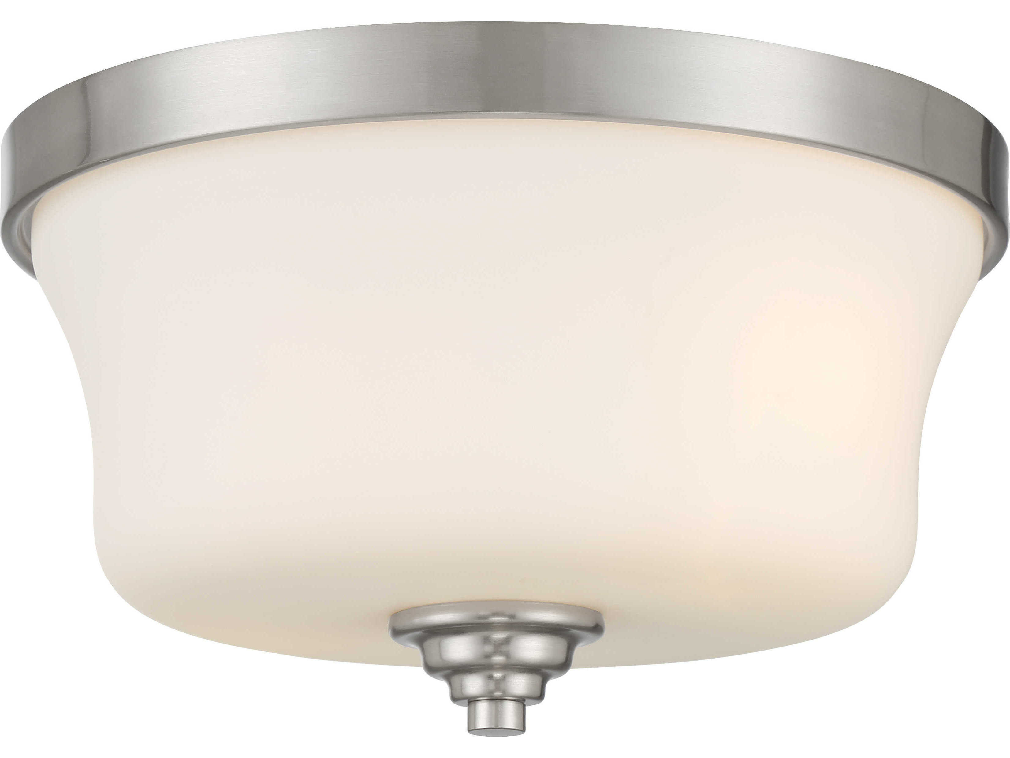 Minka Lavery Shyloh 2-Light Brushed Nickel Glass Bowl Flush Mount