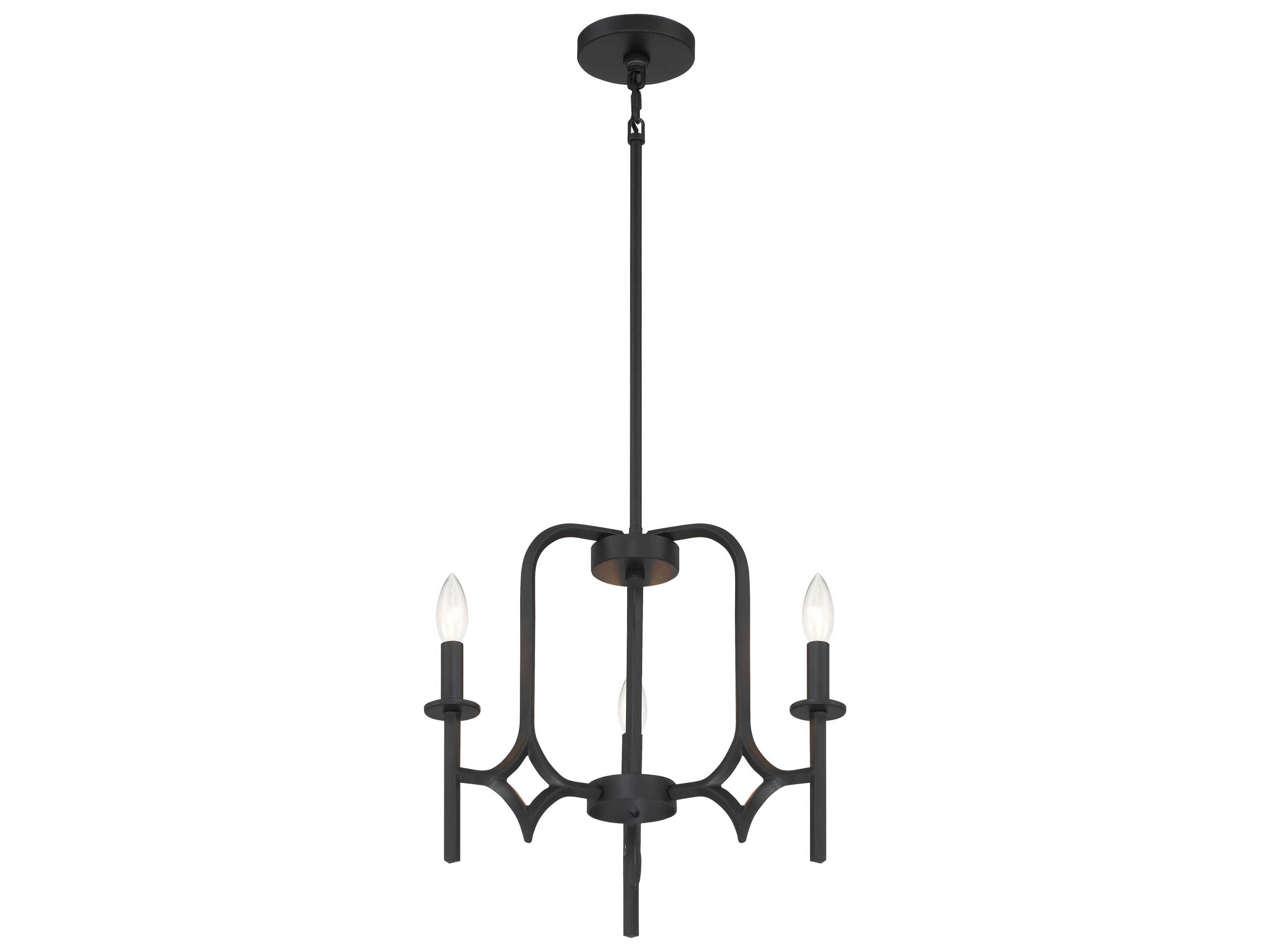 Minka Lavery Muncie 3-Light Coal Black Candelabra Chandelier