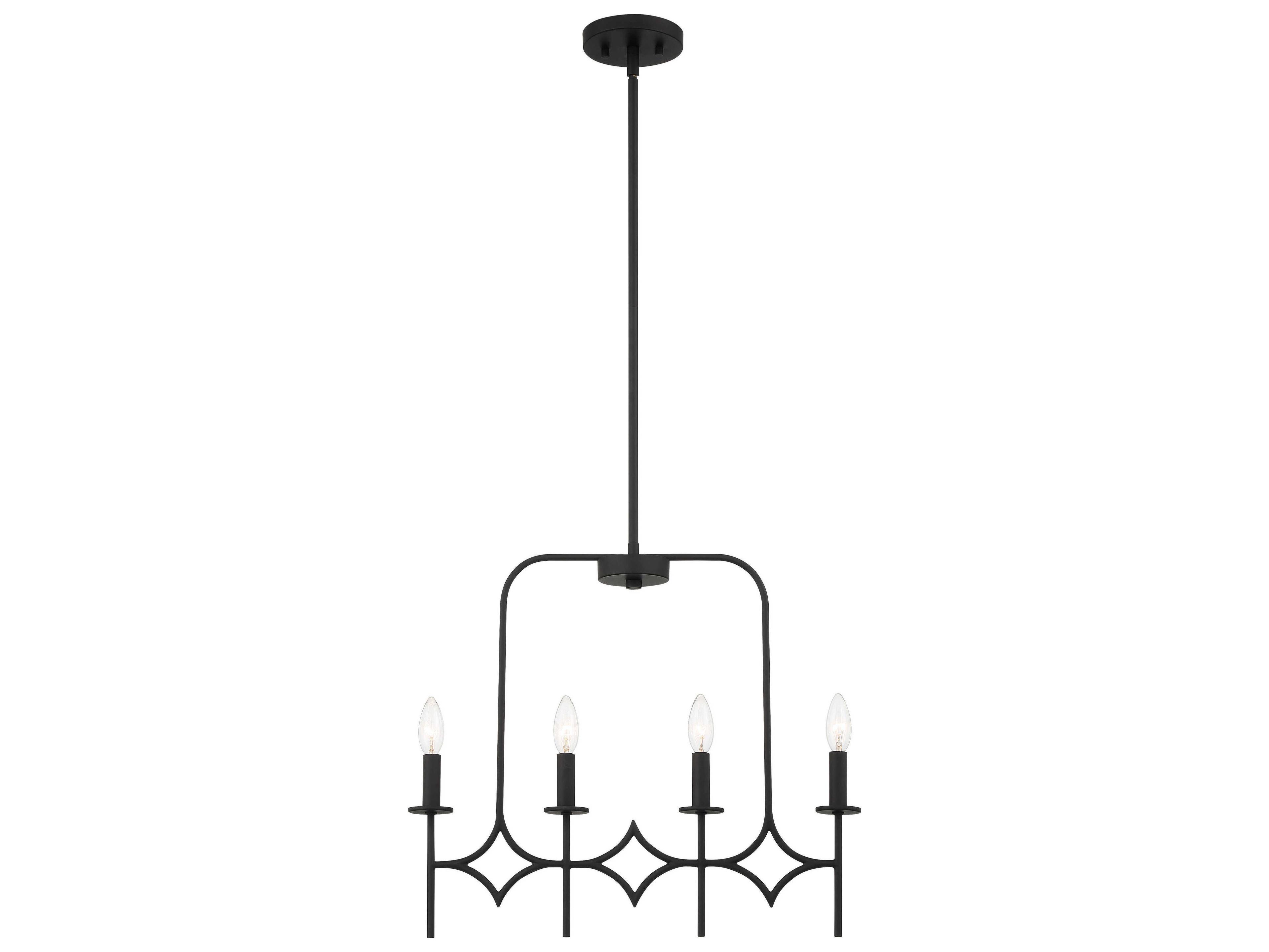 Minka Lavery Muncie 5-Light Coal Black Linear Island Pendant