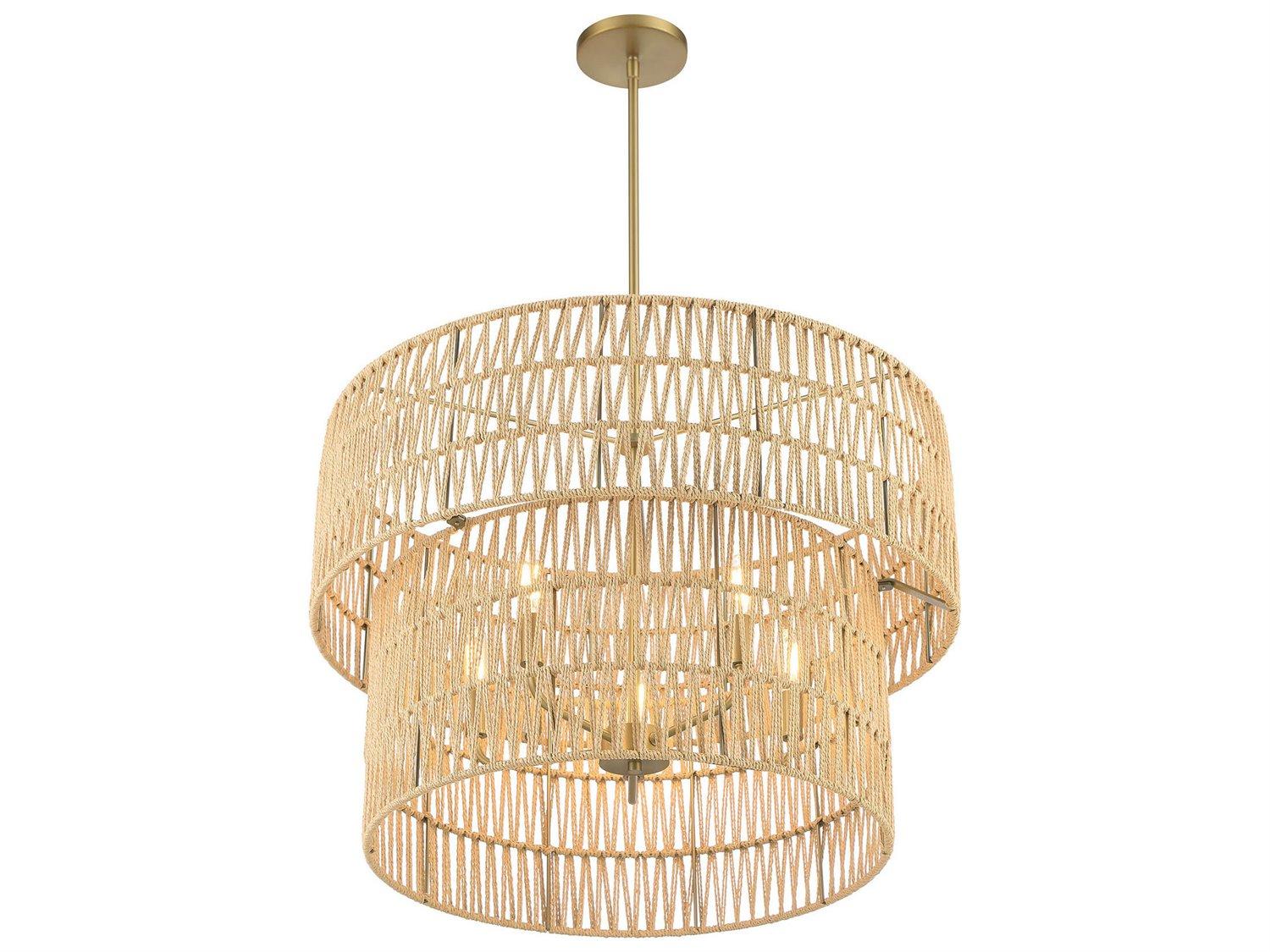 Minka Lavery Bungalow Heaven 5-Light Soft Brass Tiered Pendant