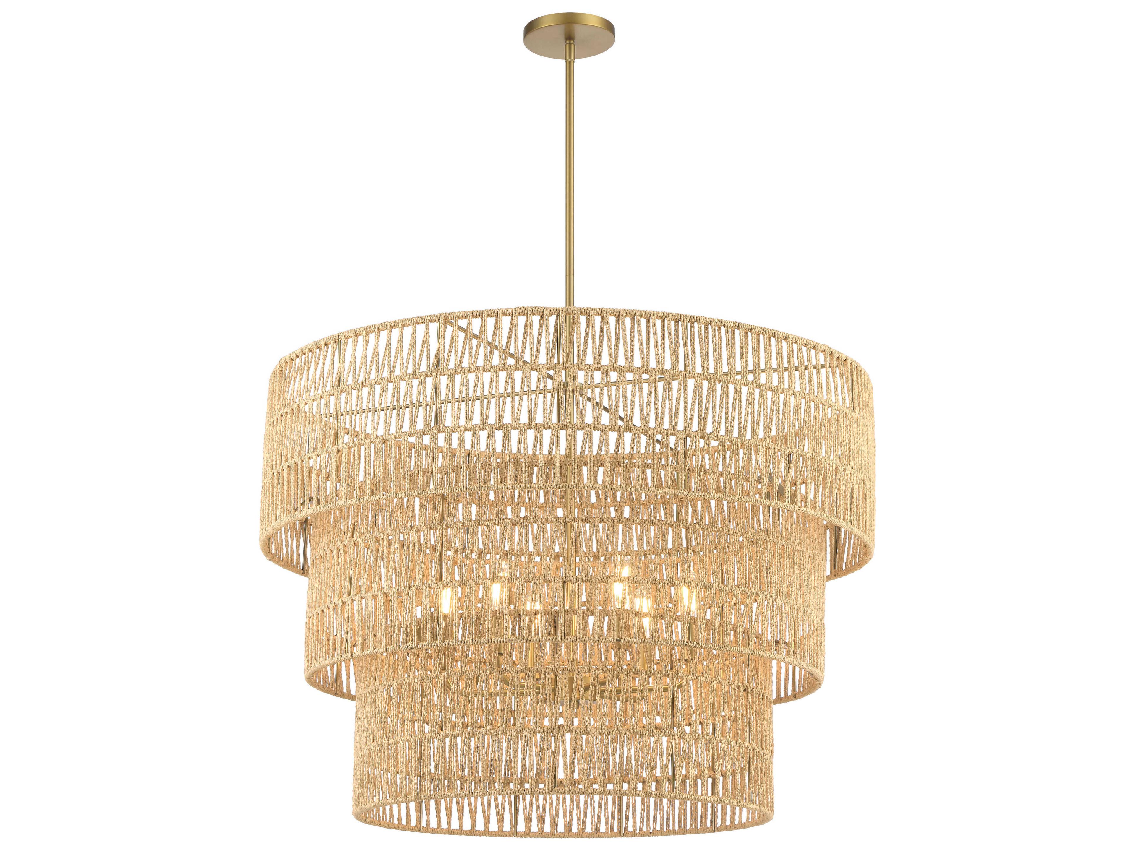 Minka Lavery Bungalow Heaven 6-Light Soft Brass Tiered Pendant