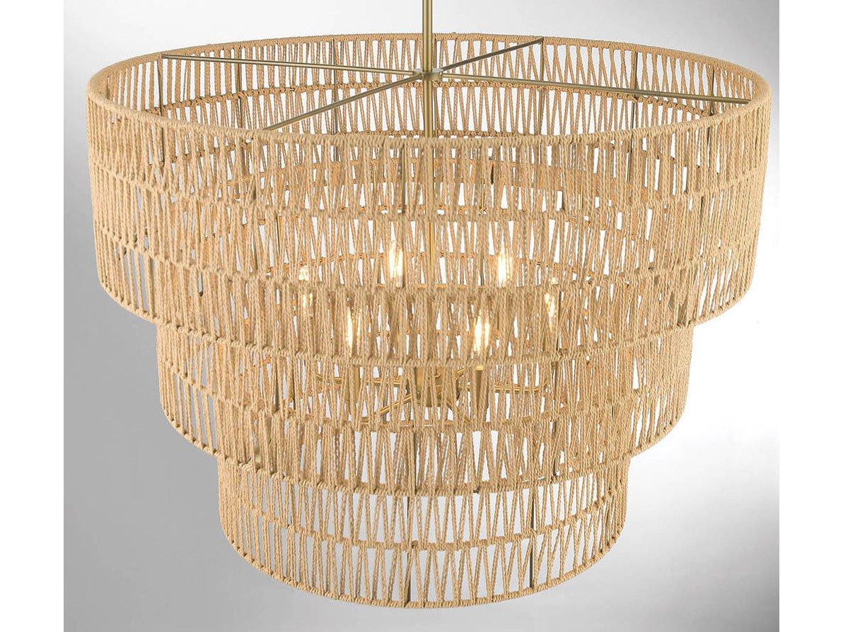 Minka Lavery Bungalow Heaven 6-Light Soft Brass Tiered Pendant