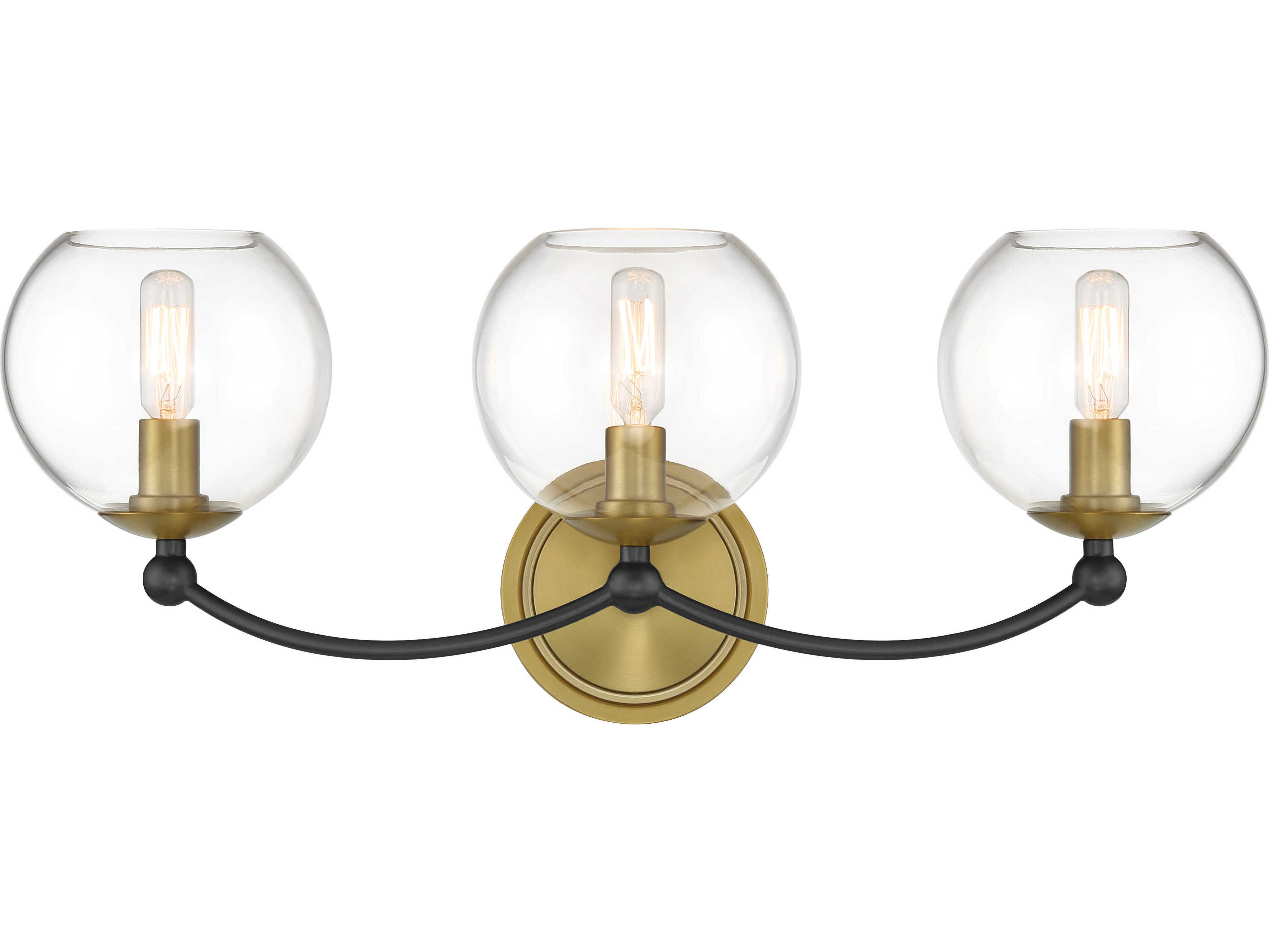 Minka Lavery Kearney Park 3-Light Coal Soft Brass Vanity Light