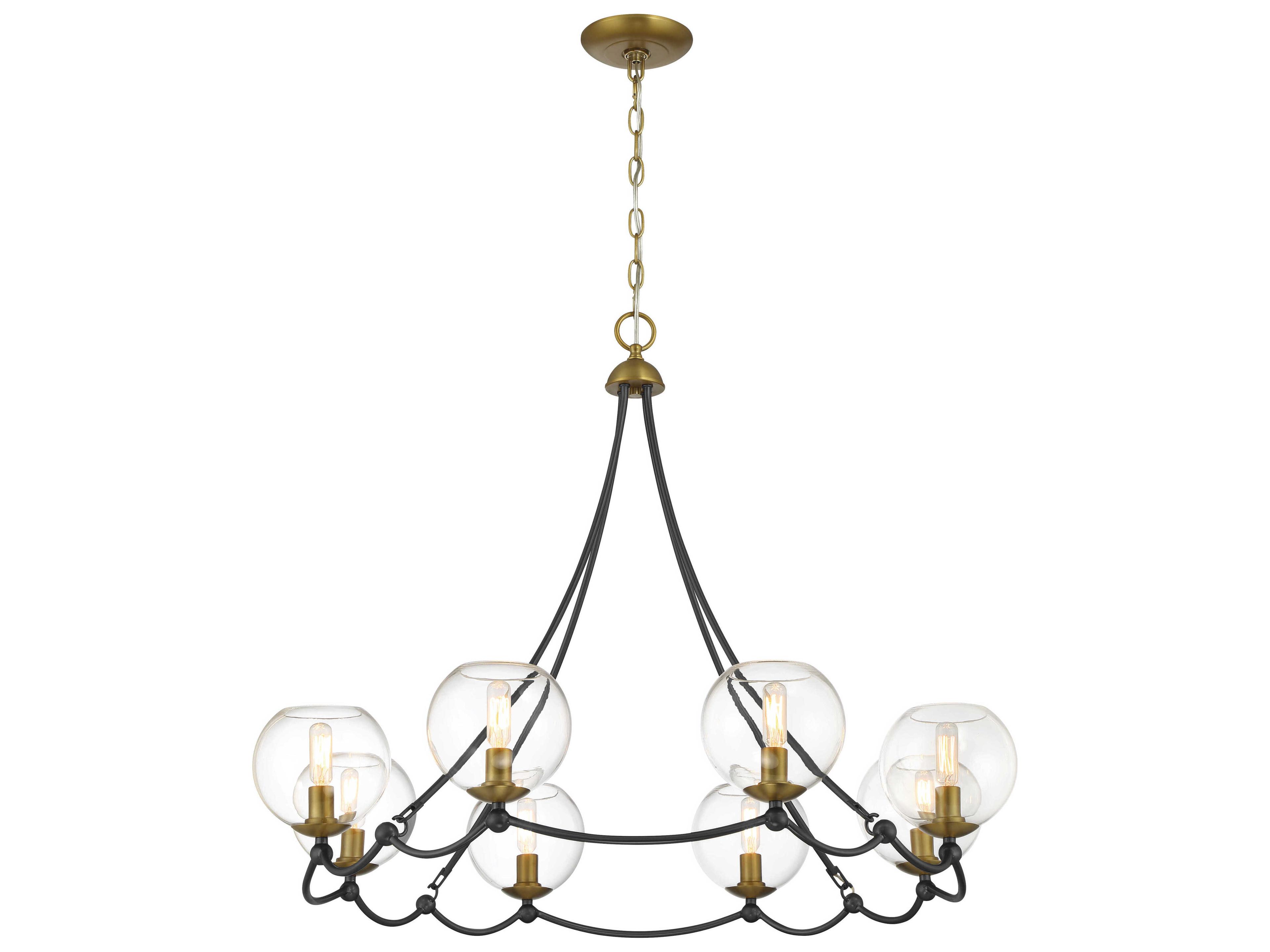 Minka Lavery Kearney Park 8-Light Coal Soft Brass Globe Chandelier