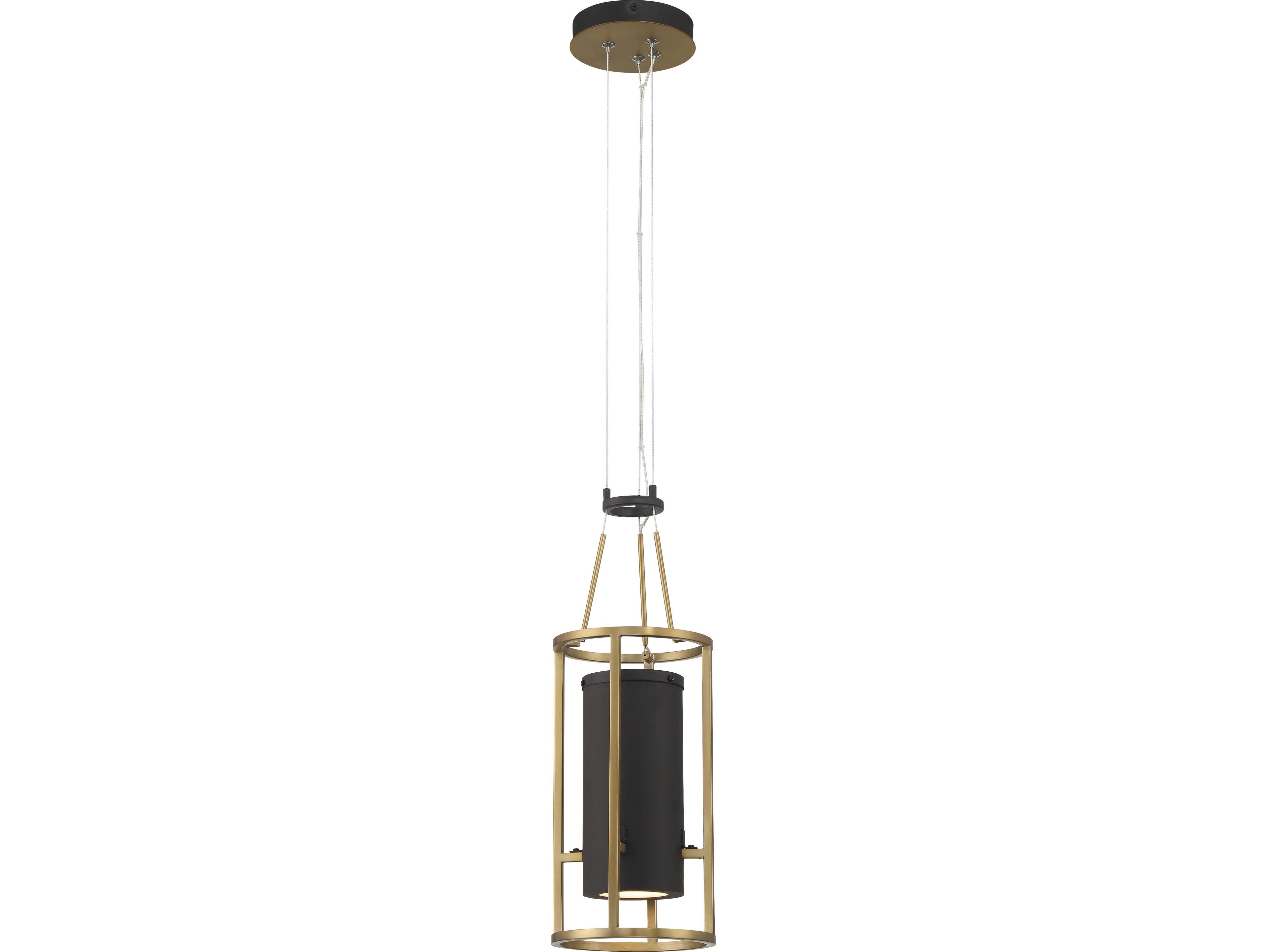 Minka Lavery Levitation 1-Light Soft Brass Sand Coal Black LED Mini Pendant