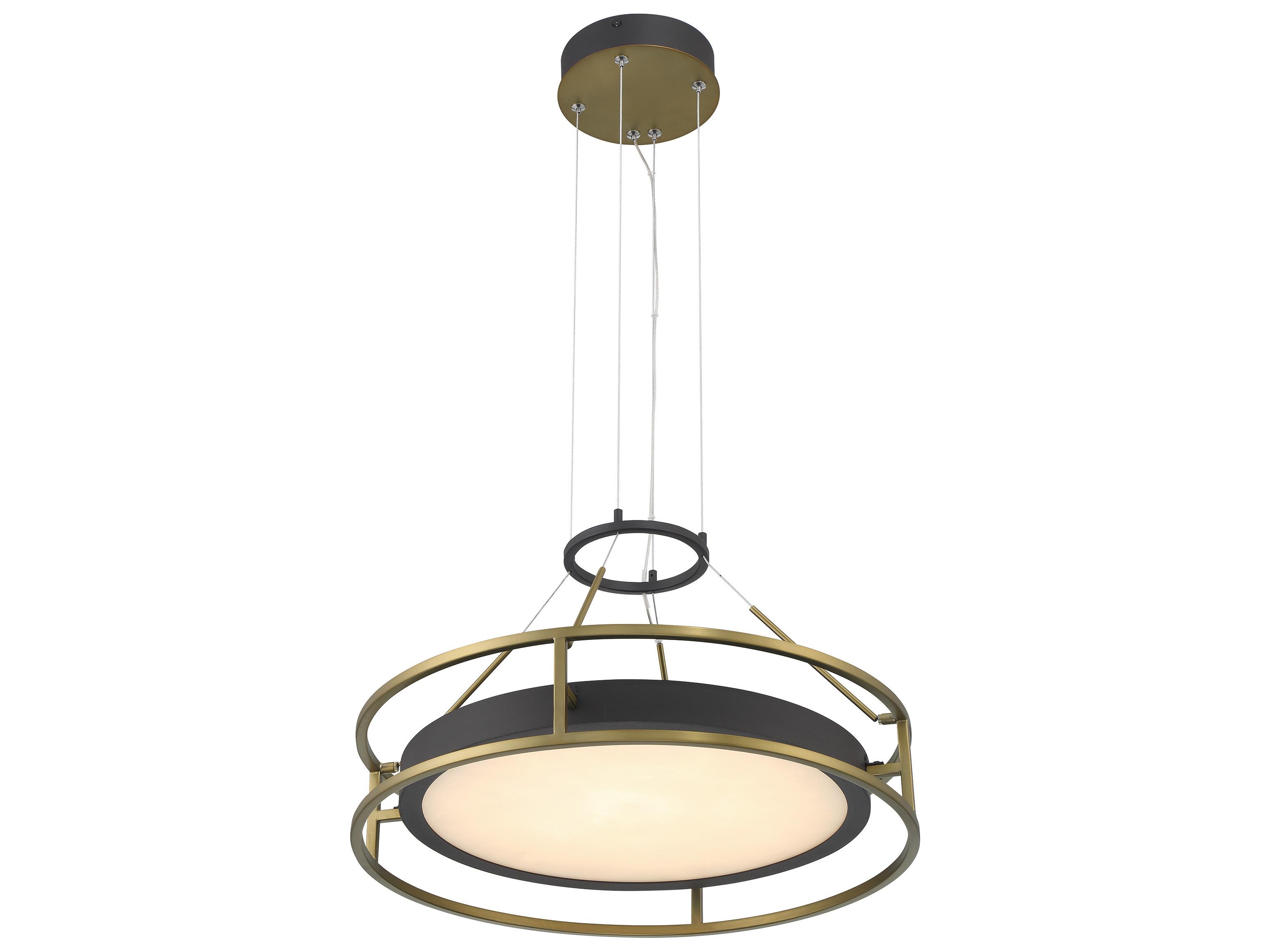 Minka Lavery Levitation 1-Light Sand Coal Soft Brass Black LED Pendant