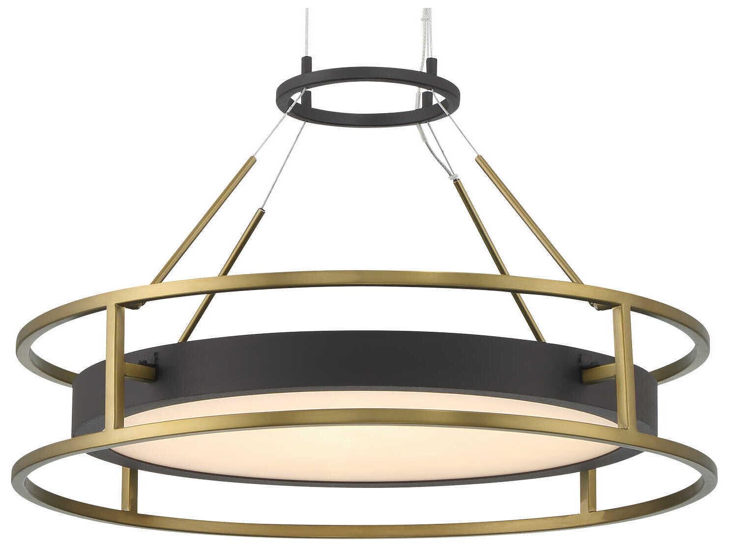 Minka Lavery Levitation 1-Light Sand Coal Soft Brass Black LED Pendant