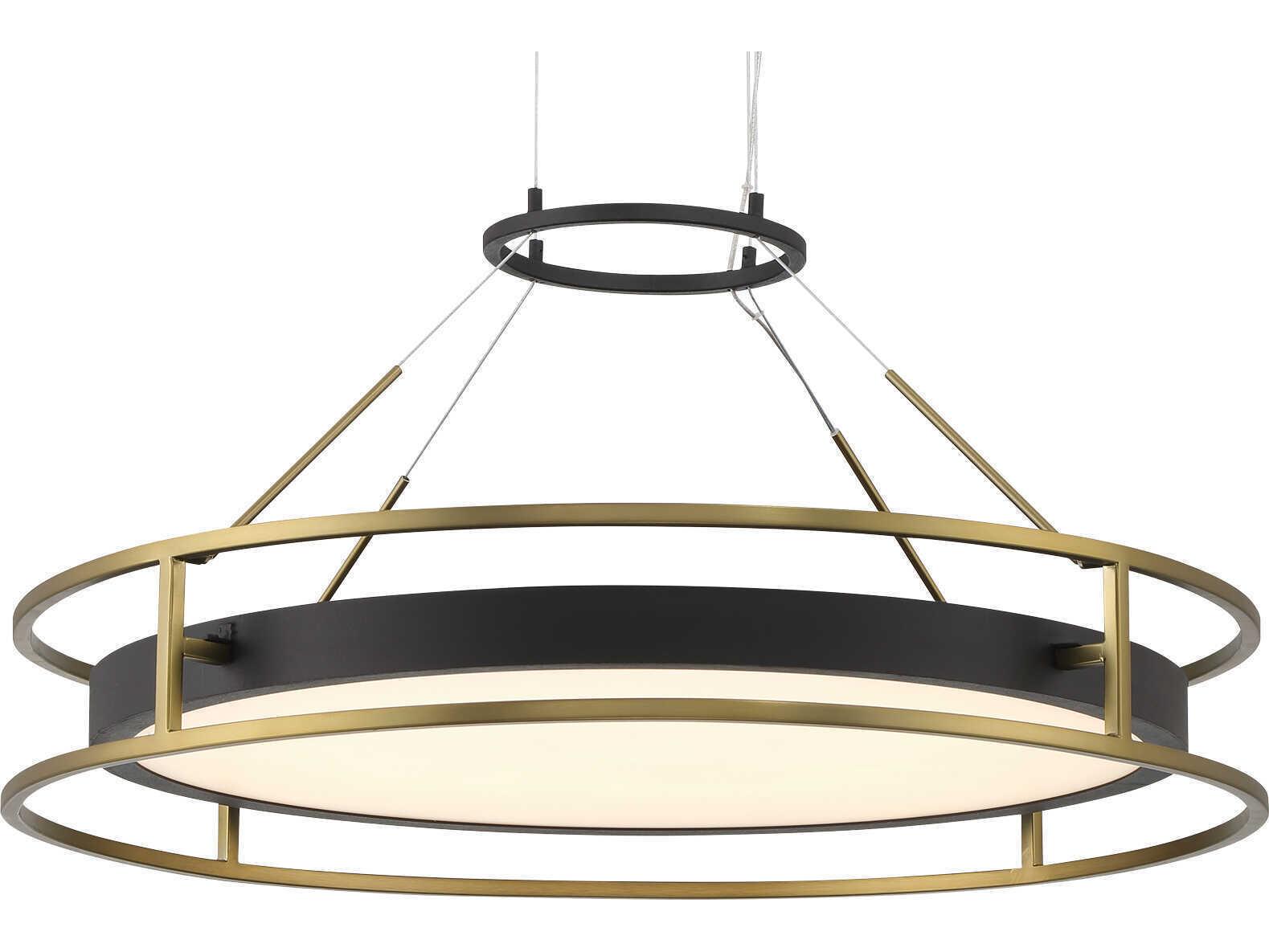 Minka Lavery Levitation 1-Light Sand Coal Soft Brass Black LED Pendant