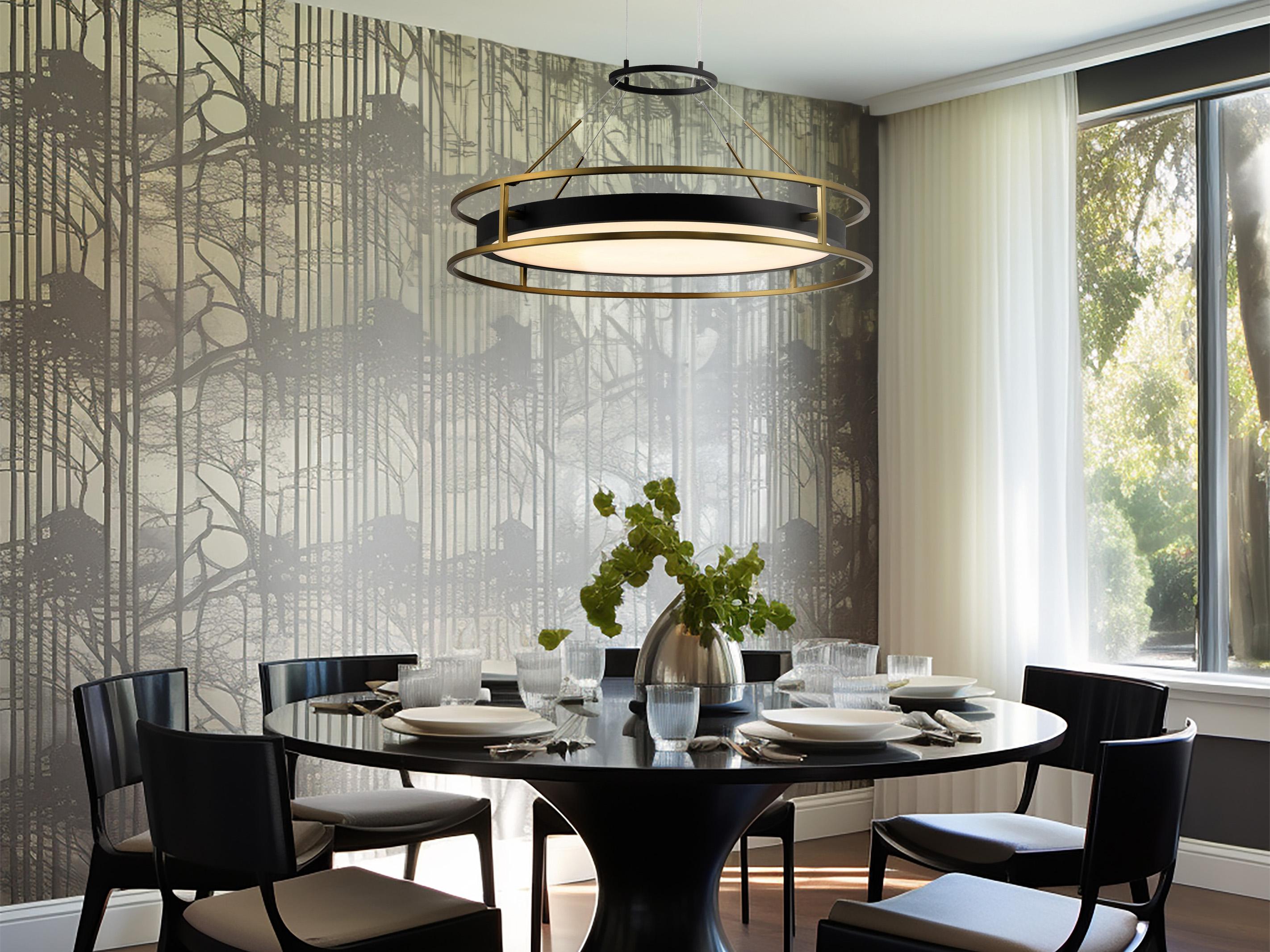 Minka Lavery Levitation 1-Light Sand Coal Soft Brass Black LED Pendant