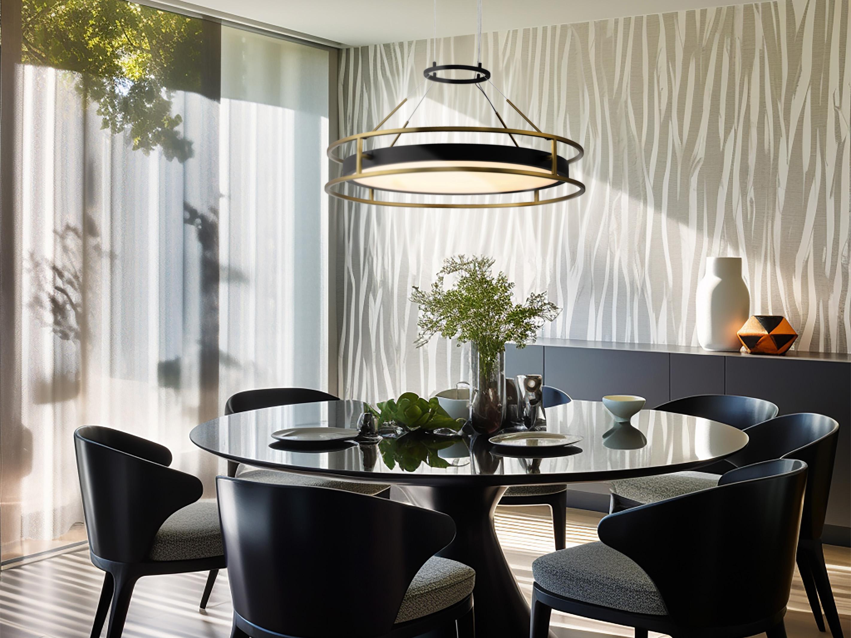 Minka Lavery Levitation 1-Light Sand Coal Soft Brass Black LED Pendant