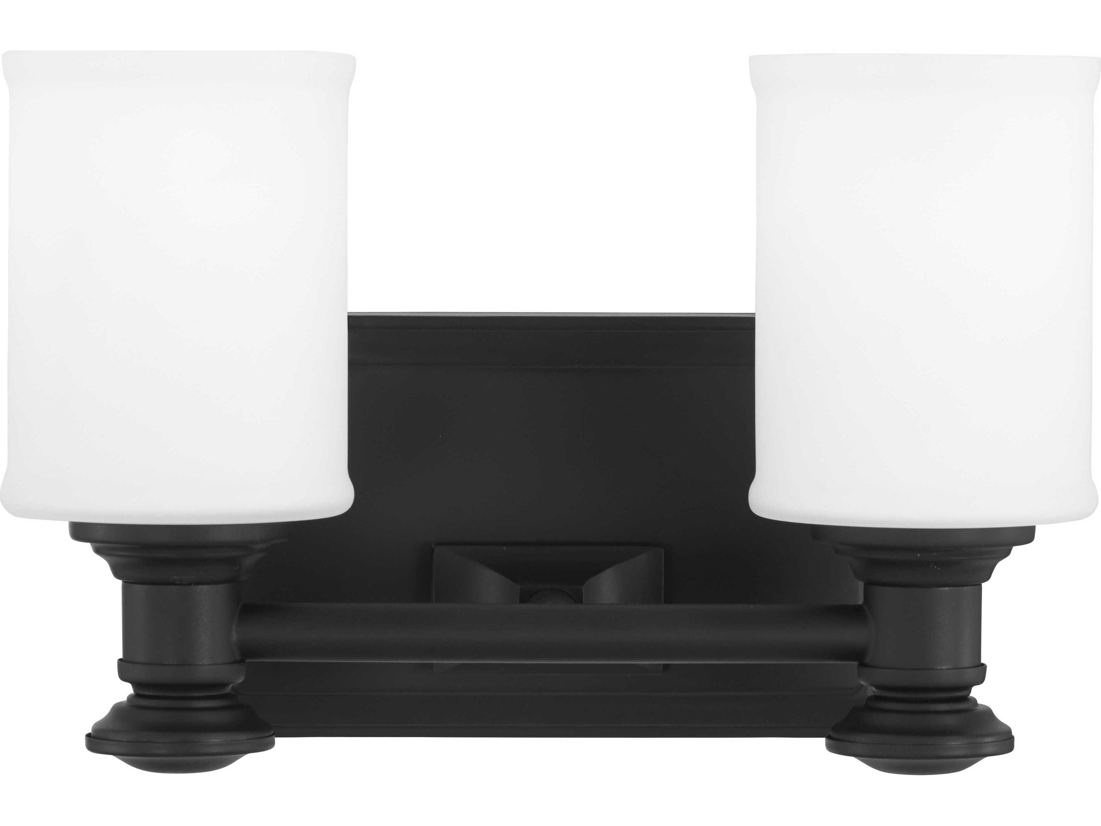 Minka Lavery Harbour Point 2-Light Coal Black Glass Vanity Light