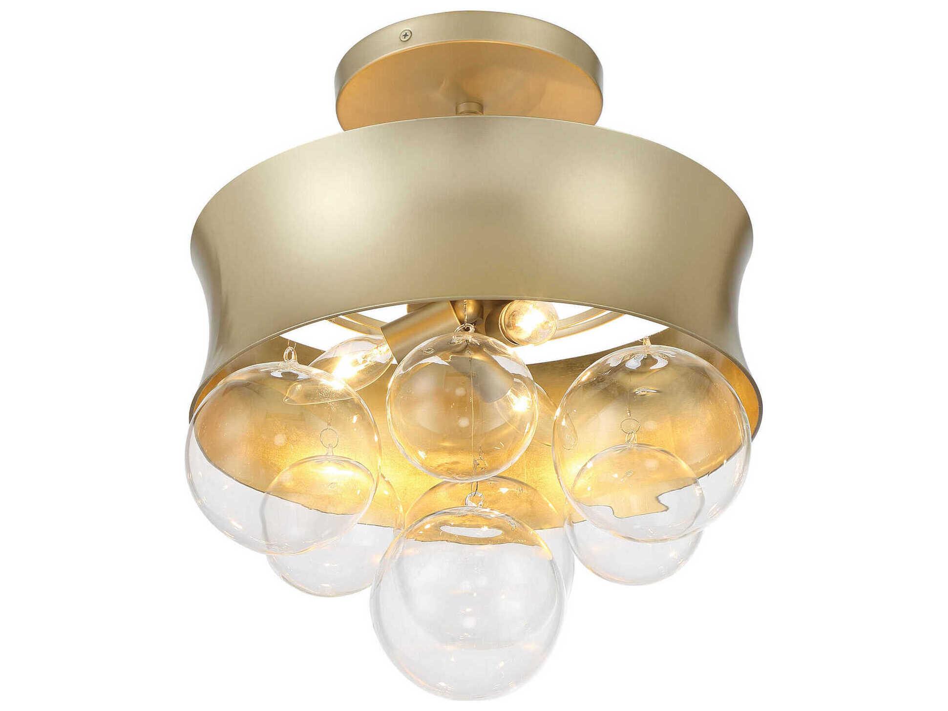 Minka Lavery Verdi Square 3-Light Soft Gold Glass Pendant