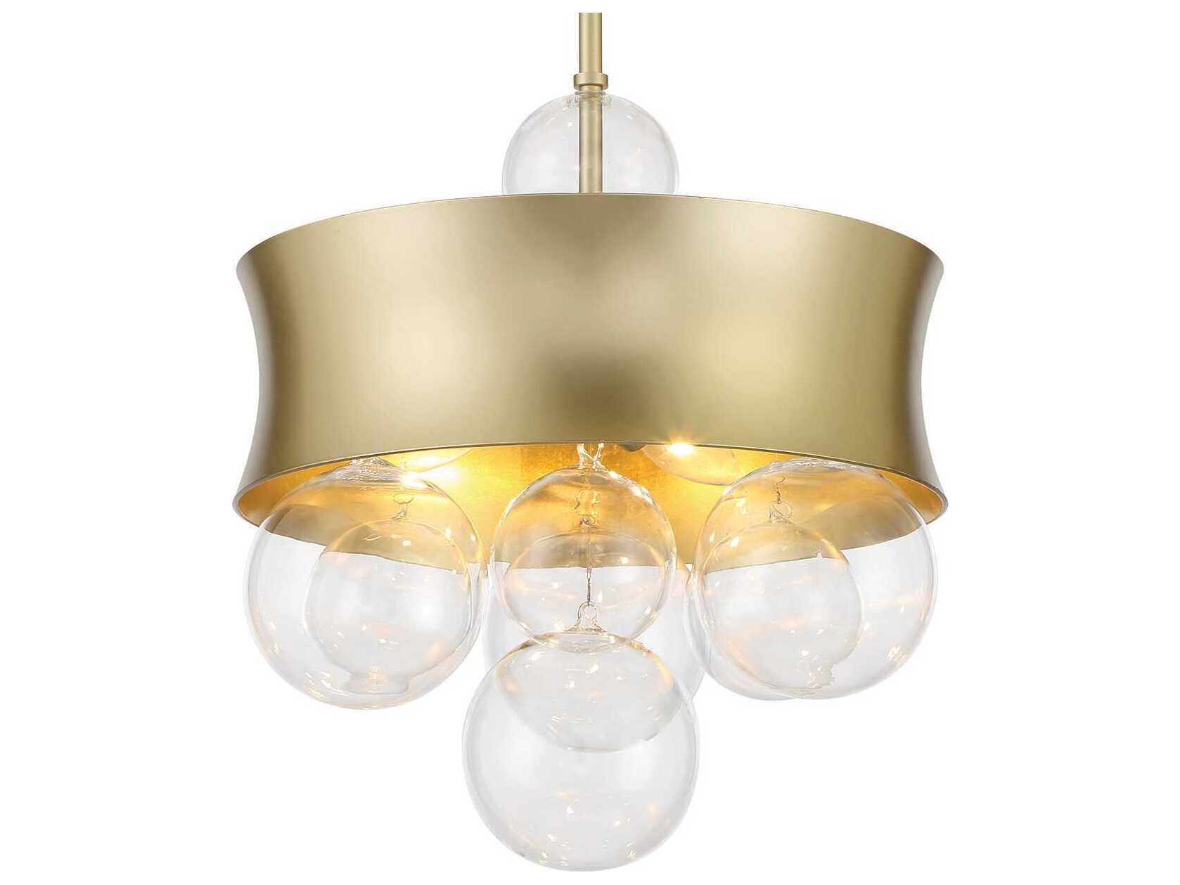 Minka Lavery Verdi Square 3-Light Soft Gold Glass Pendant
