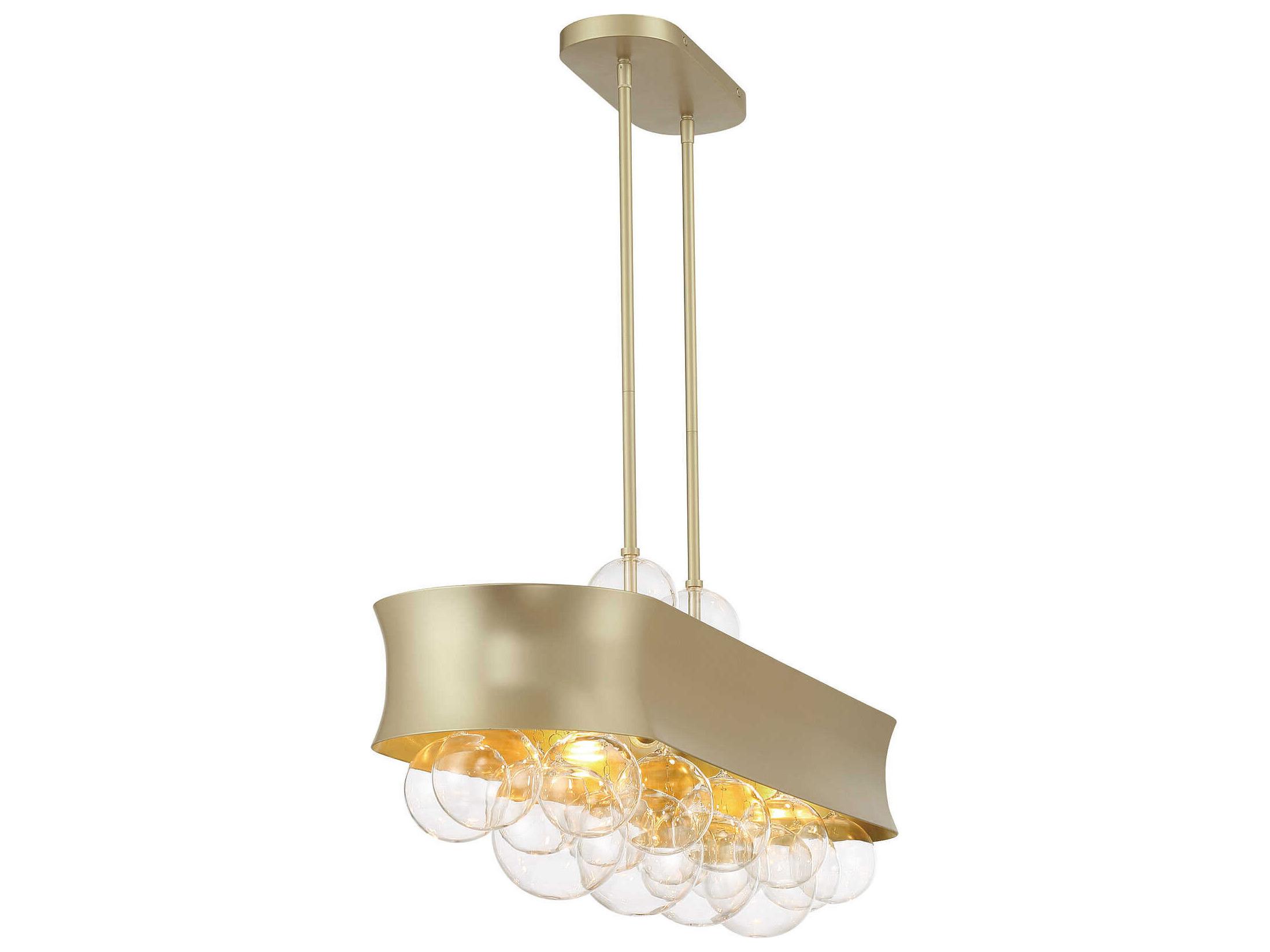 Minka Lavery Verdi Square 6-Light Soft Gold Glass Island Pendant