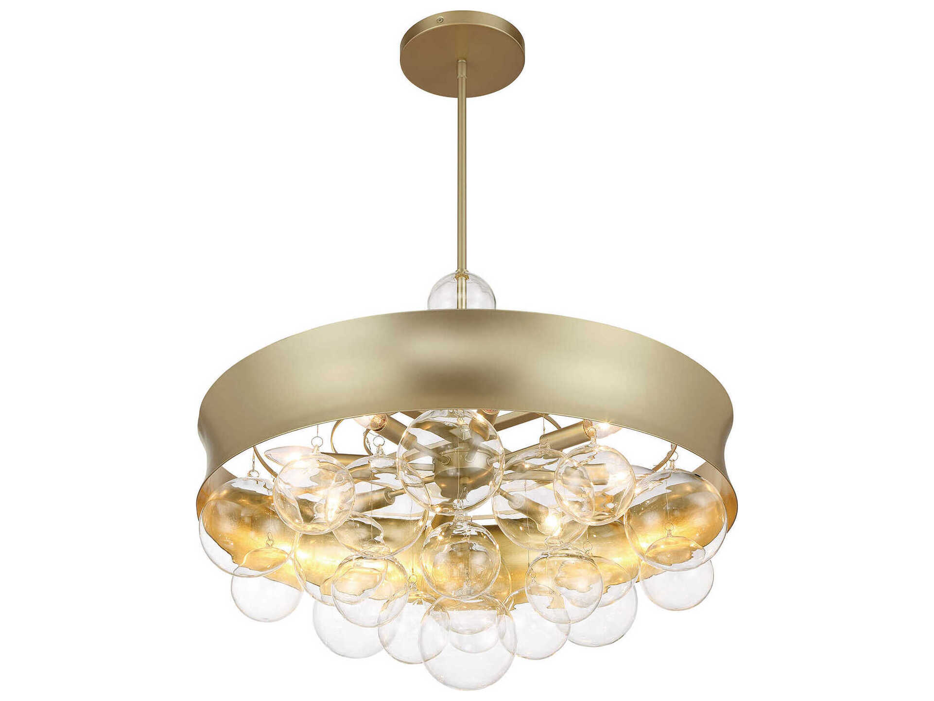 Minka Lavery Verdi Square 8-Light Soft Gold Glass Pendant