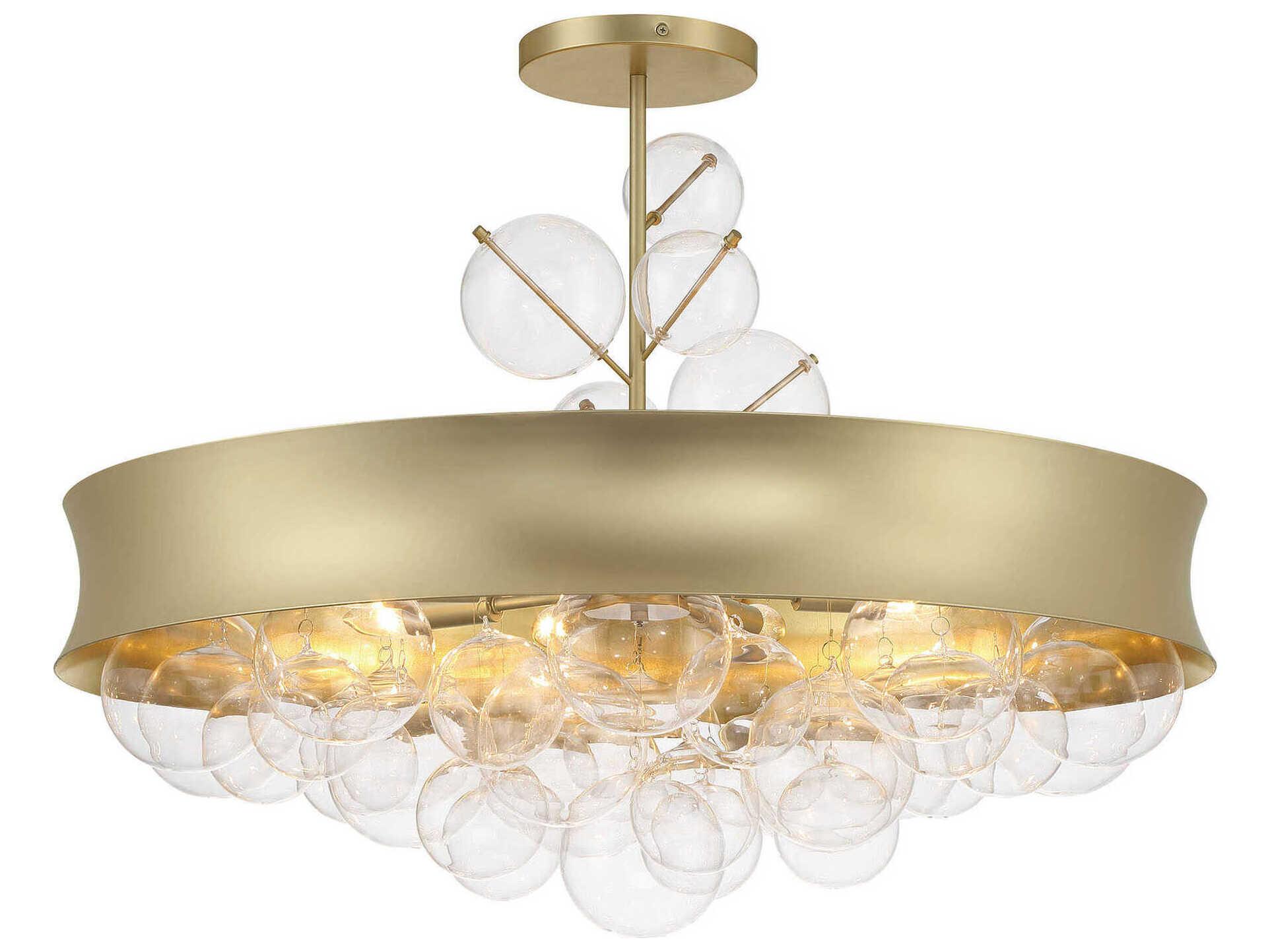 Minka Lavery Verdi Square 8-Light Soft Gold Glass Pendant