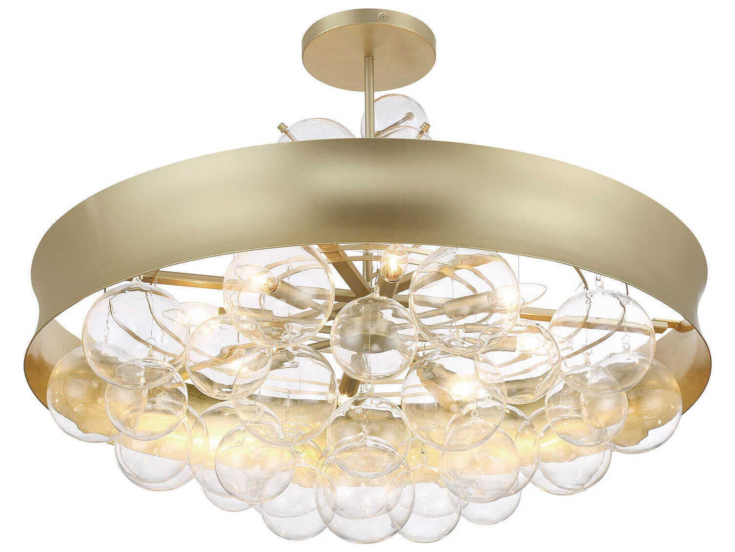Minka Lavery Verdi Square 8-Light Soft Gold Glass Pendant
