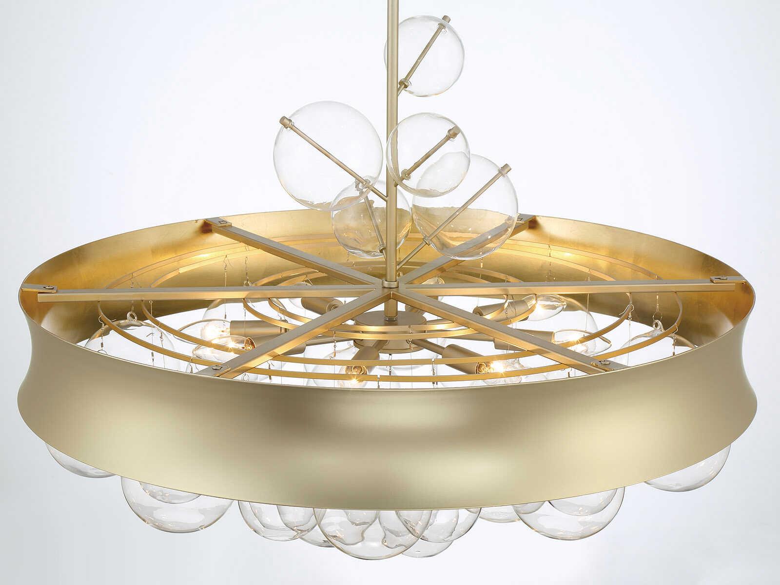 Minka Lavery Verdi Square 8-Light Soft Gold Glass Pendant