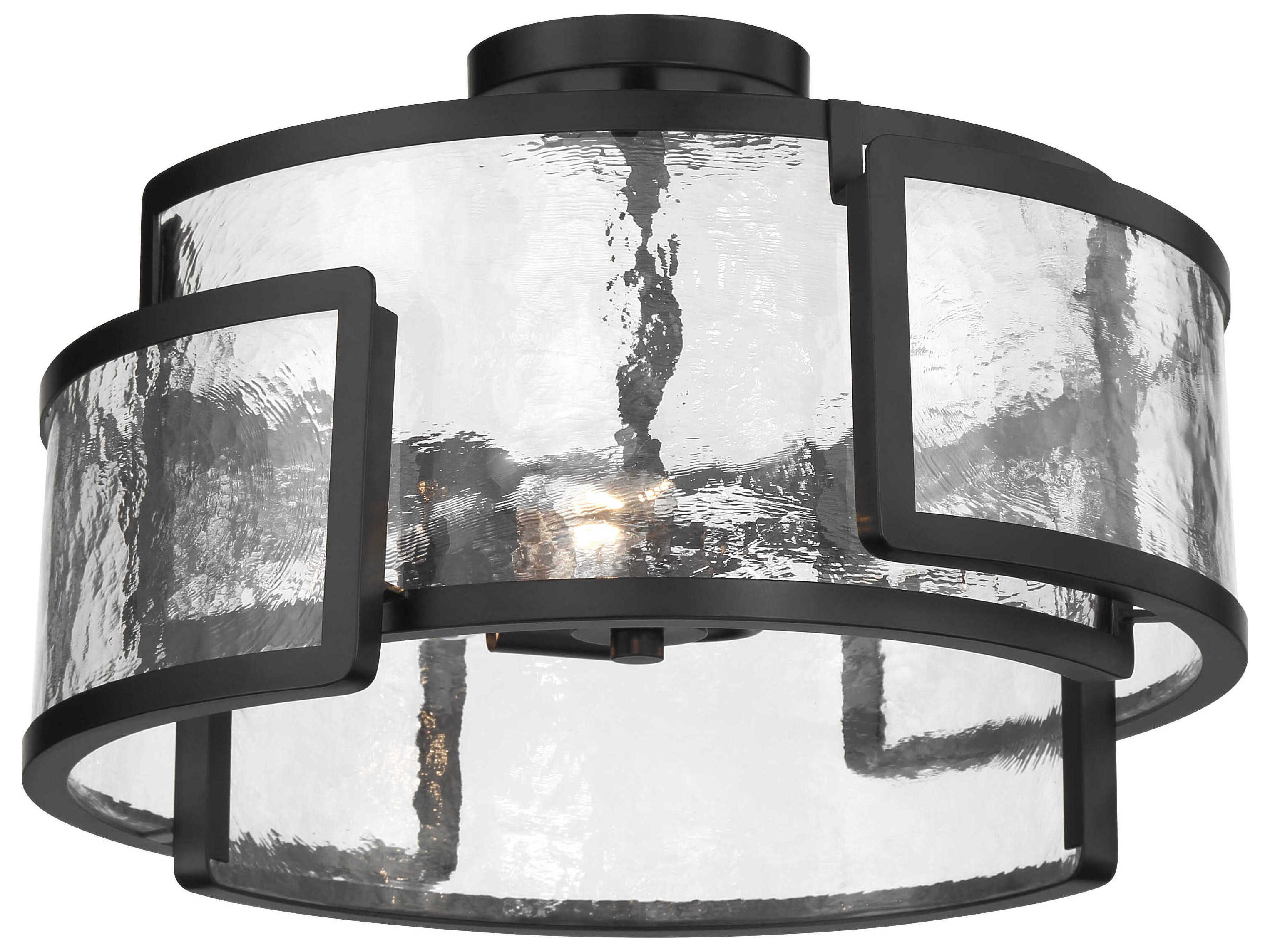 Minka Lavery Bella Collina 3-Light Coal Black Semi Flush Mount