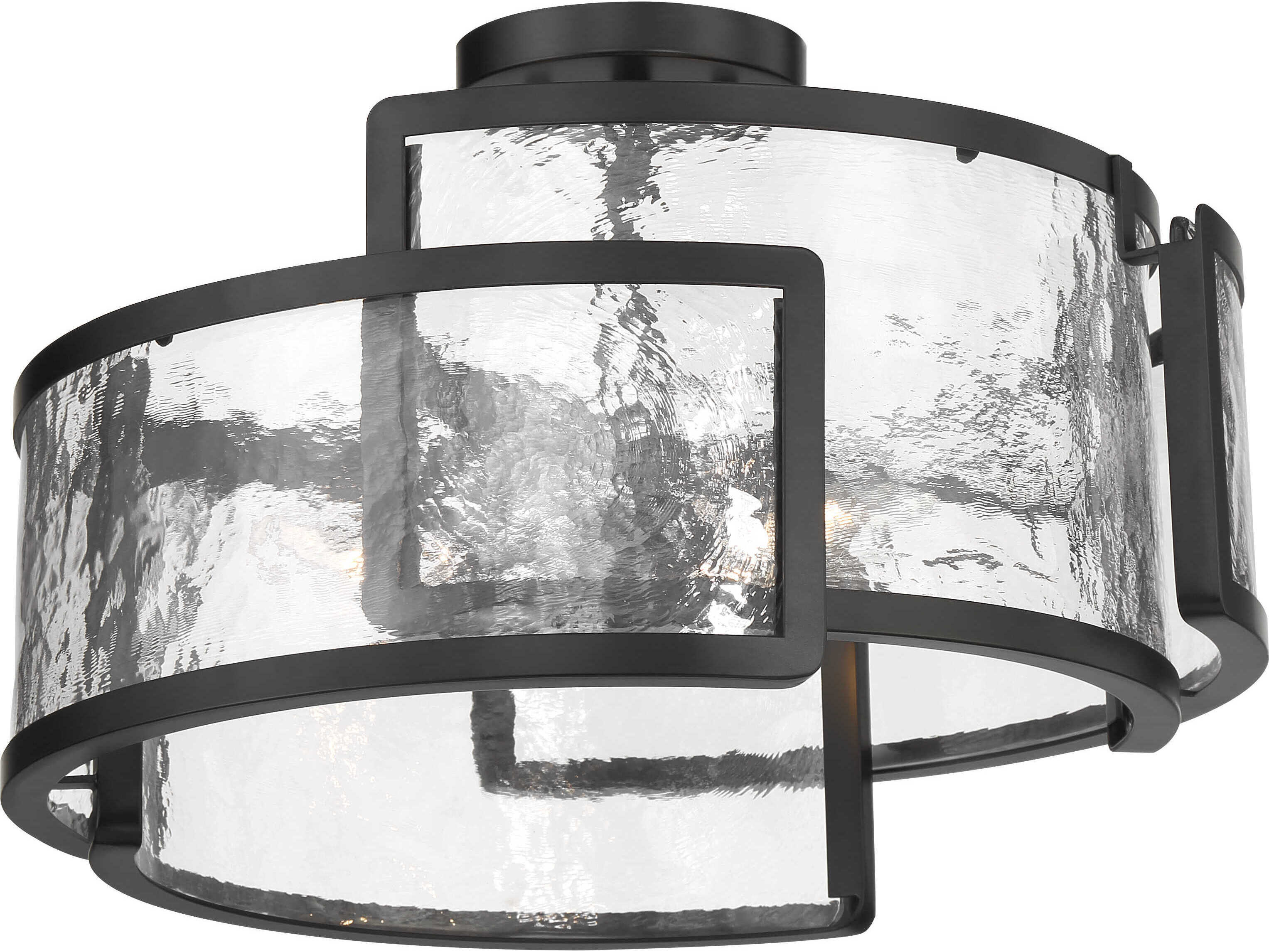 Minka Lavery Bella Collina 3-Light Coal Black Semi Flush Mount