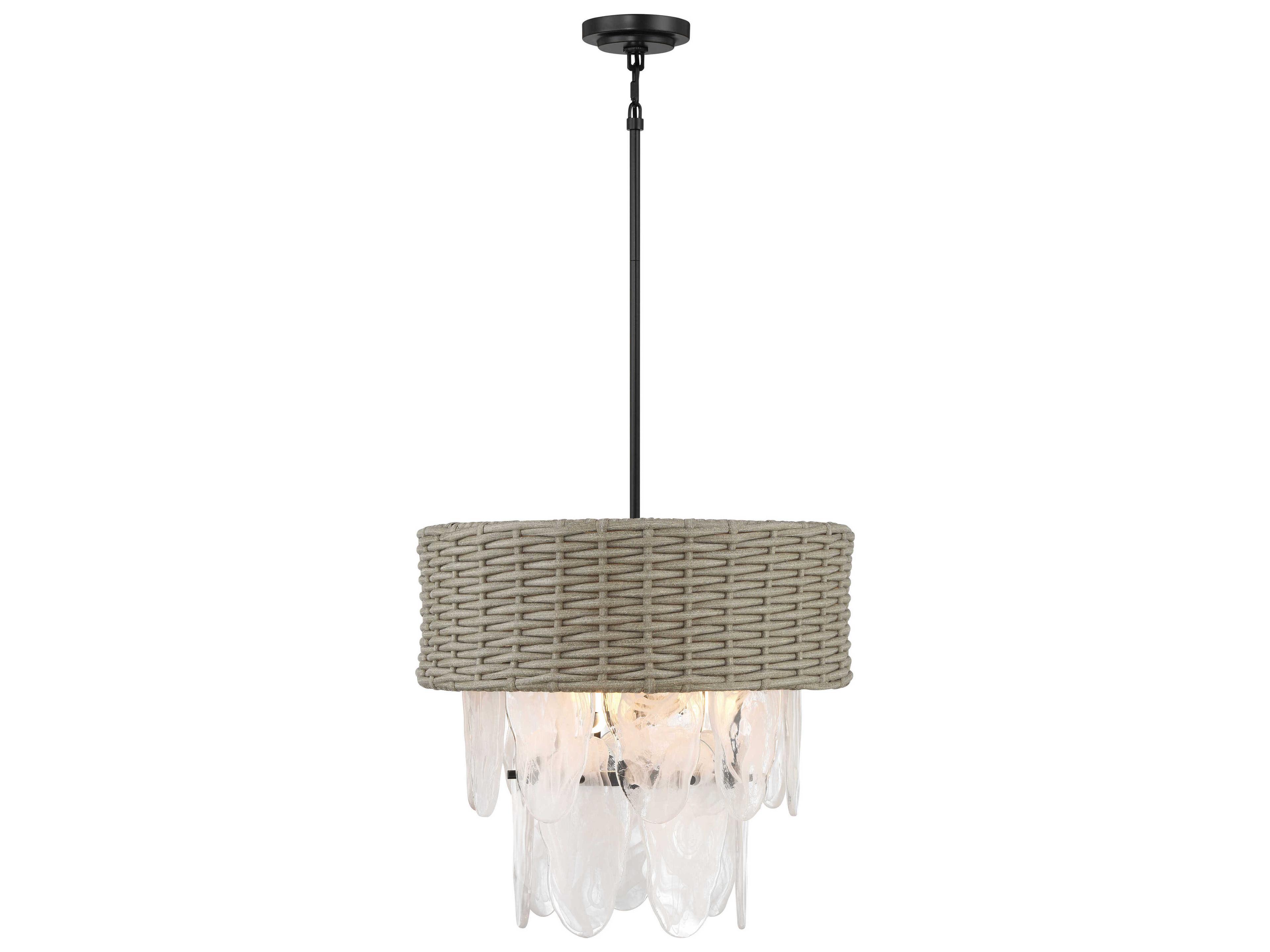 Minka Lavery Breakers Isle 6-Light Coal Black Tiered Semi Flush Mount