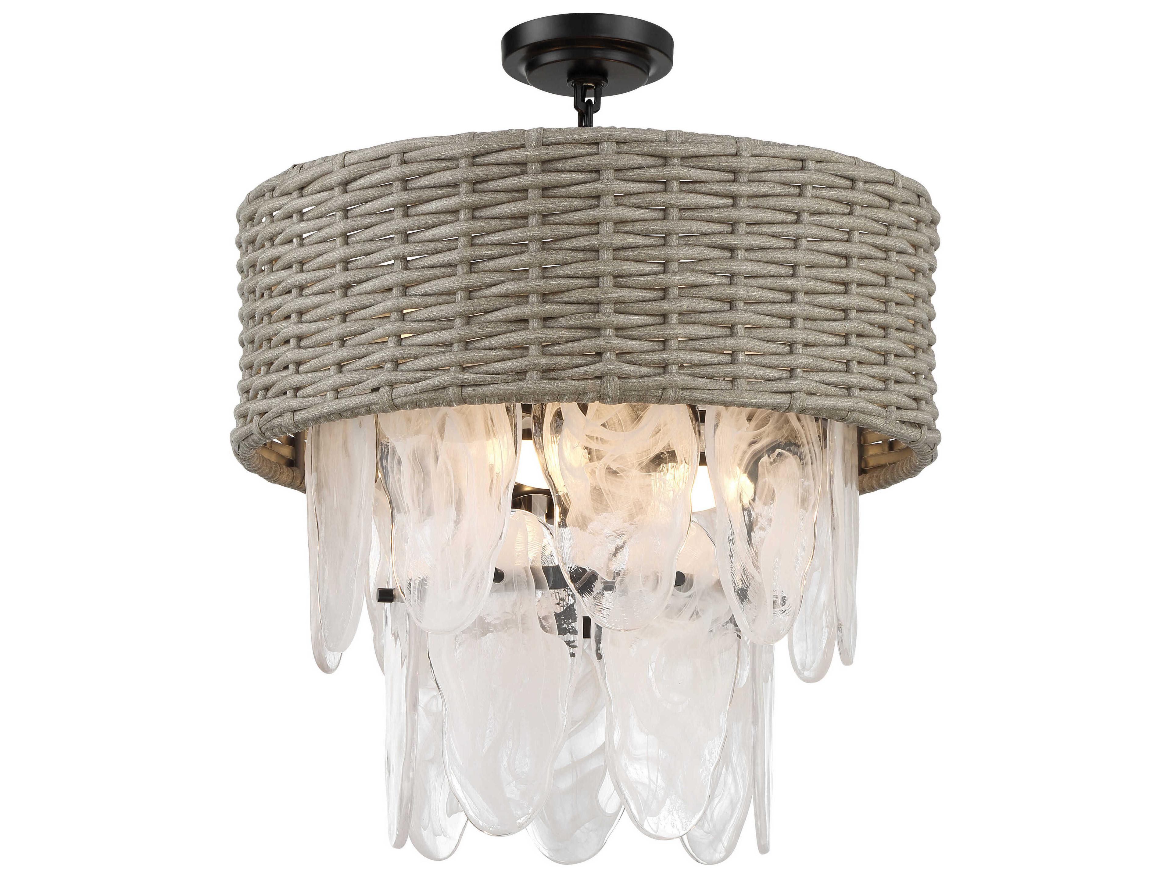 Minka Lavery Breakers Isle 6-Light Coal Black Tiered Semi Flush Mount