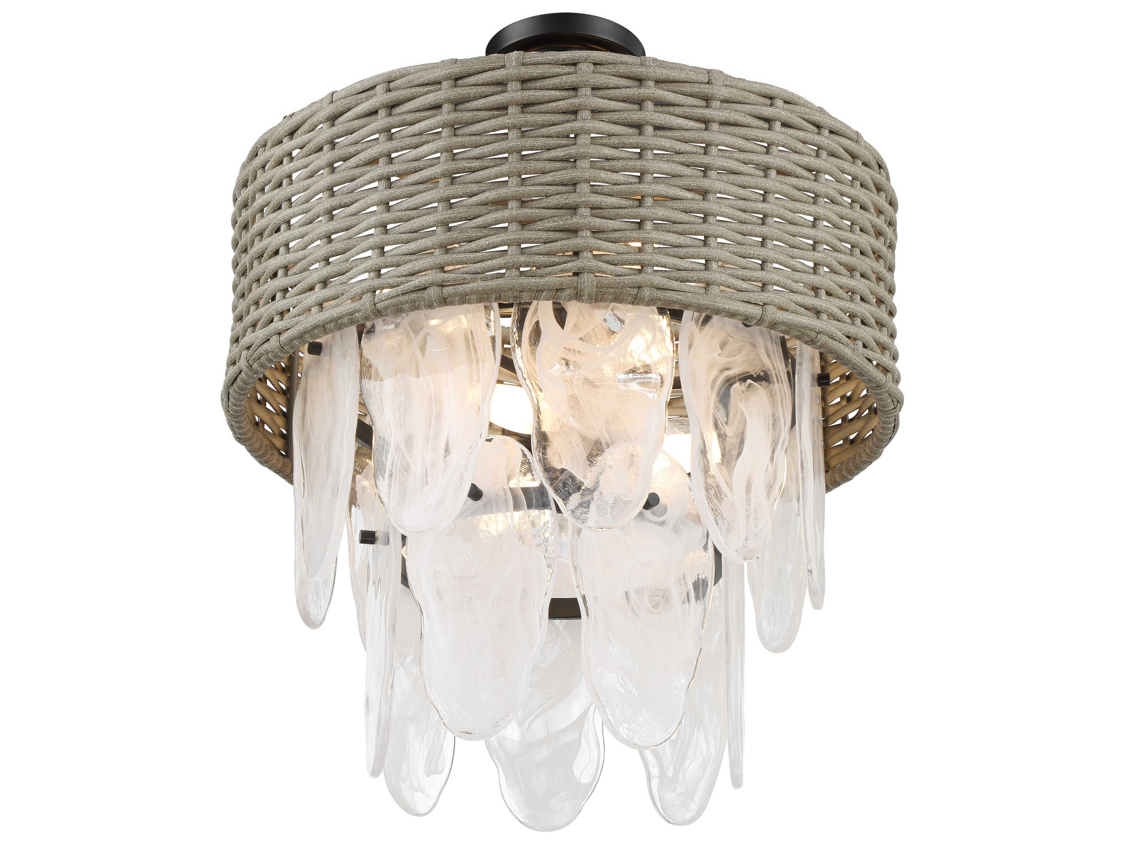 Minka Lavery Breakers Isle 6-Light Coal Black Tiered Semi Flush Mount