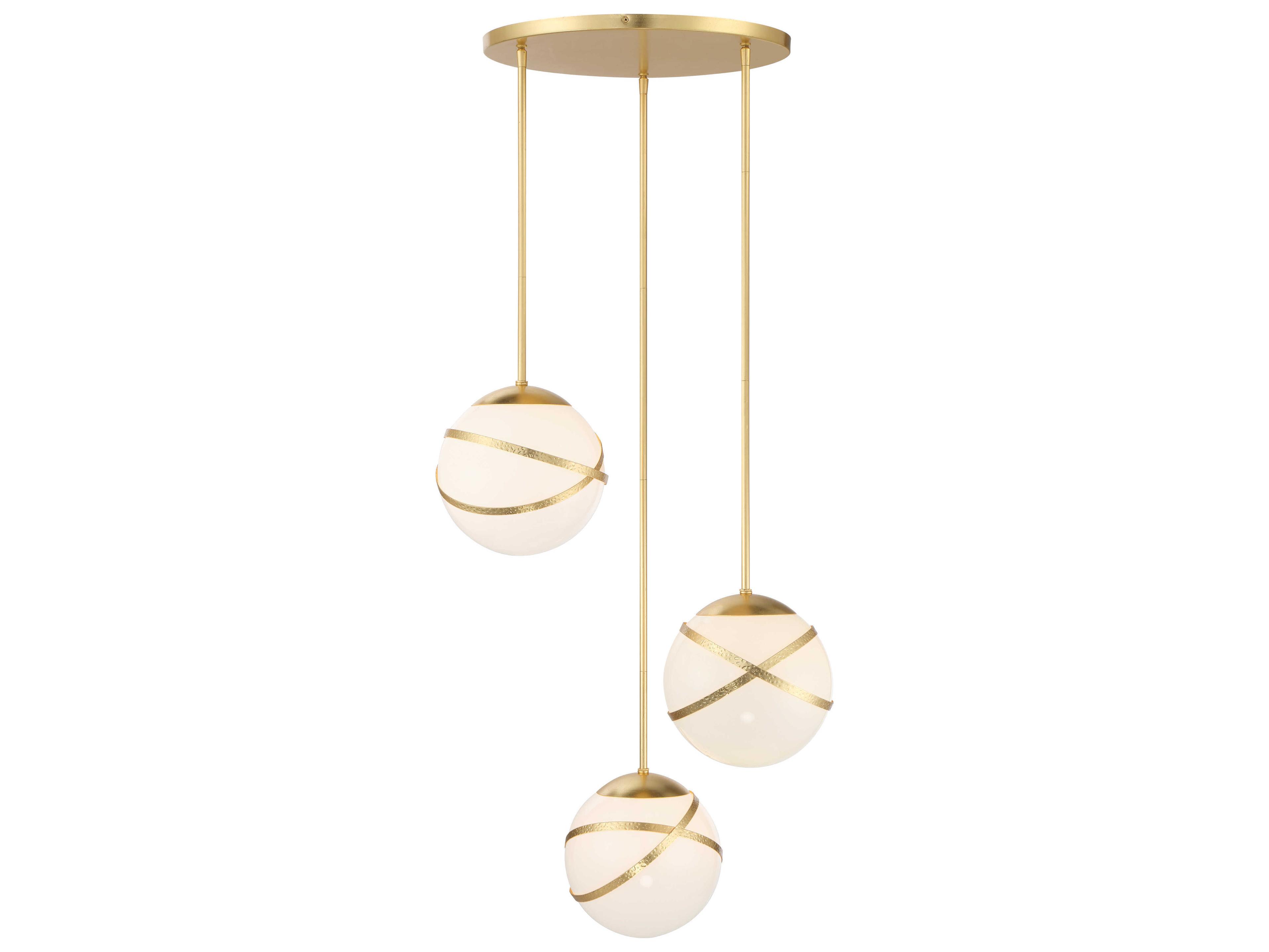 Minka Lavery Atlys 3-Light Spring Gold Leaf Globe Pendant