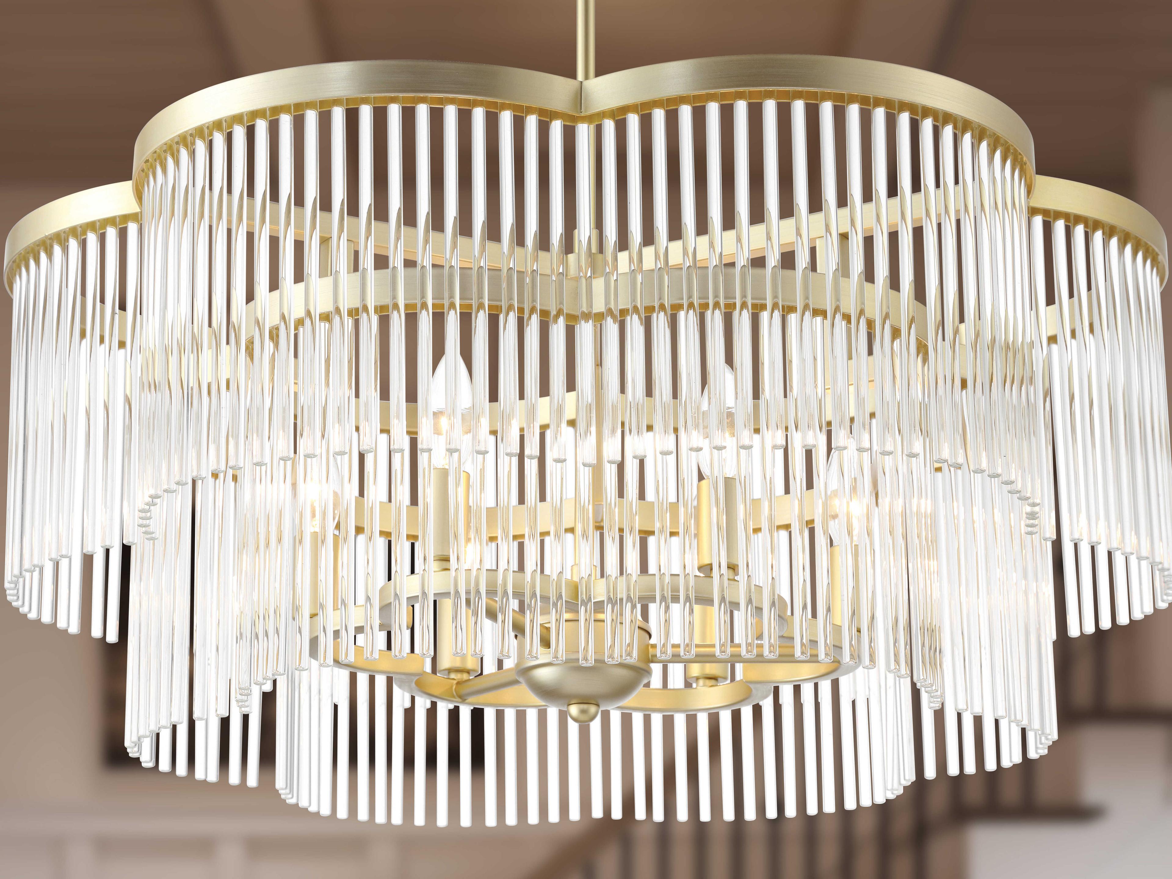 Minka Lavery Azura 6-Light Heirloom Brass Tiered Pendant