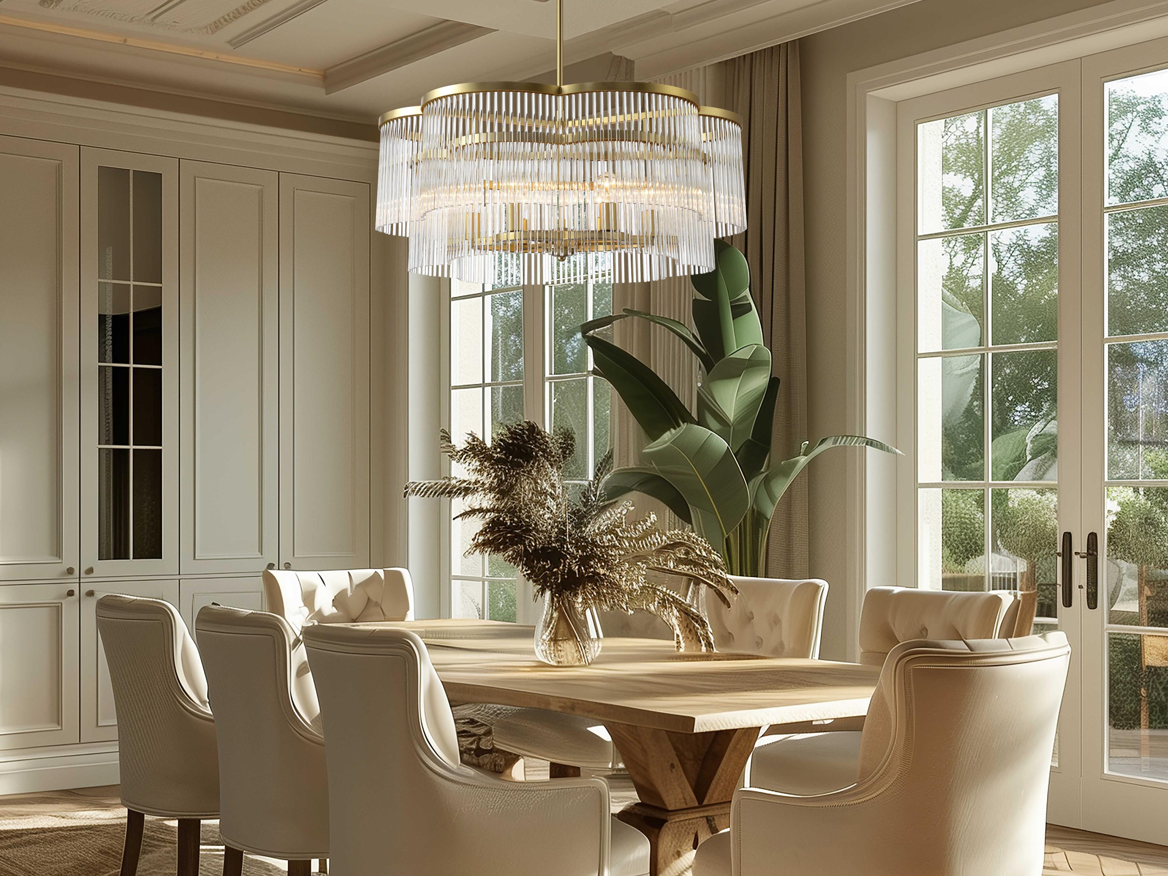 Minka Lavery Azura 6-Light Heirloom Brass Tiered Pendant