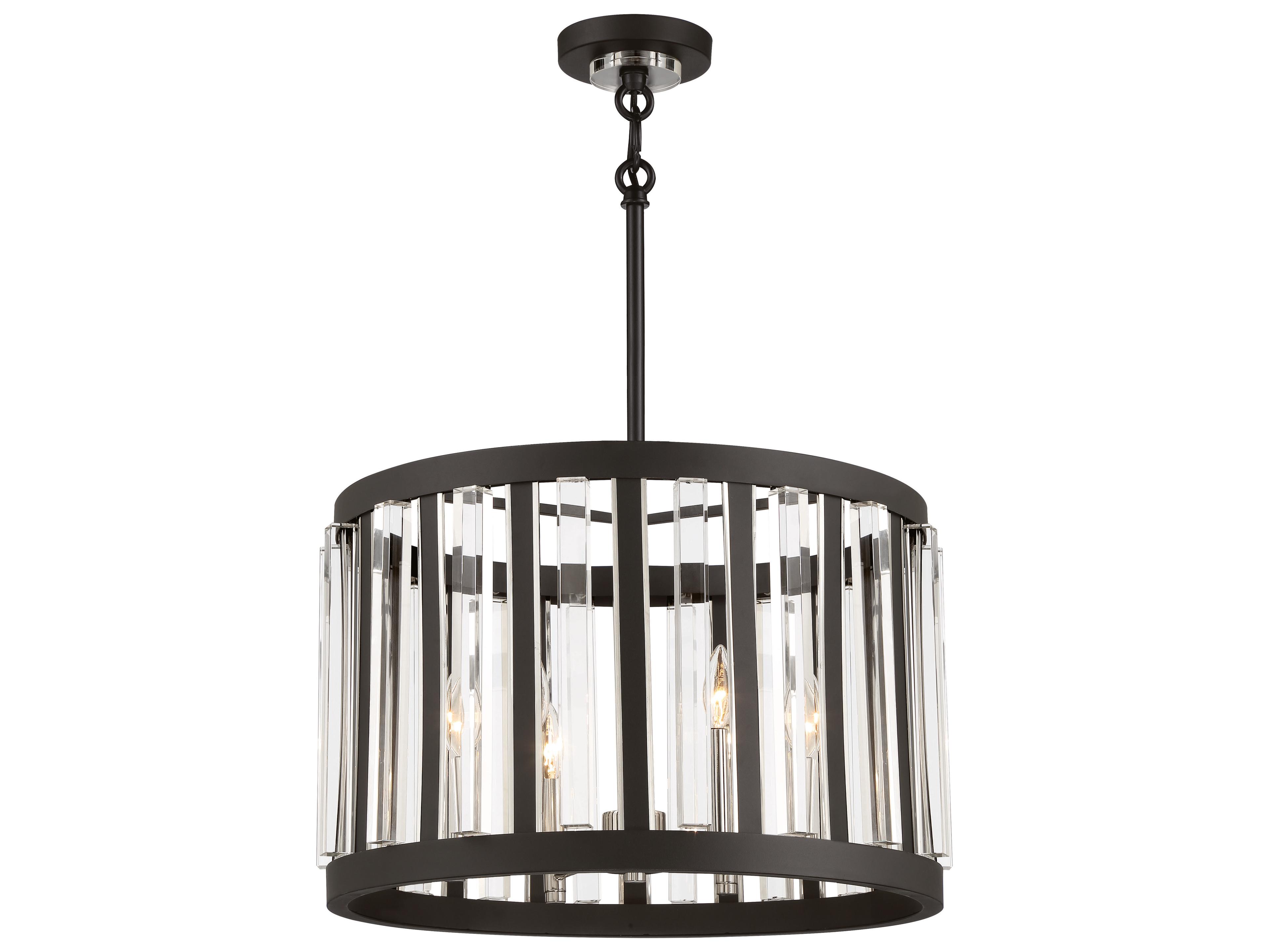 Minka Lavery Majestic Splendor 6-Light Sand Coal Polished Nickel Black Chandelier