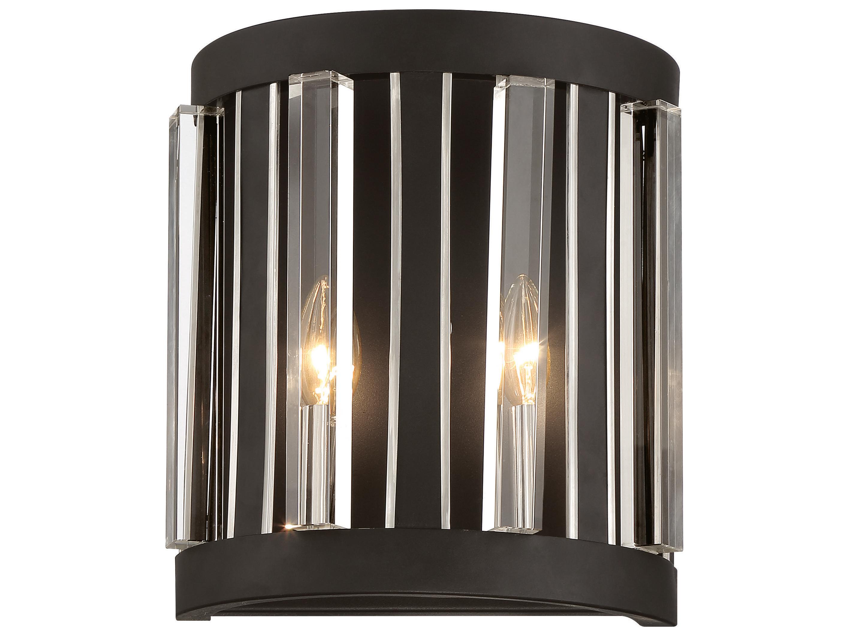 Minka Lavery Majestic Splendor 2-Light Sand Coal Polished Nickel Bronze Wall Sconce