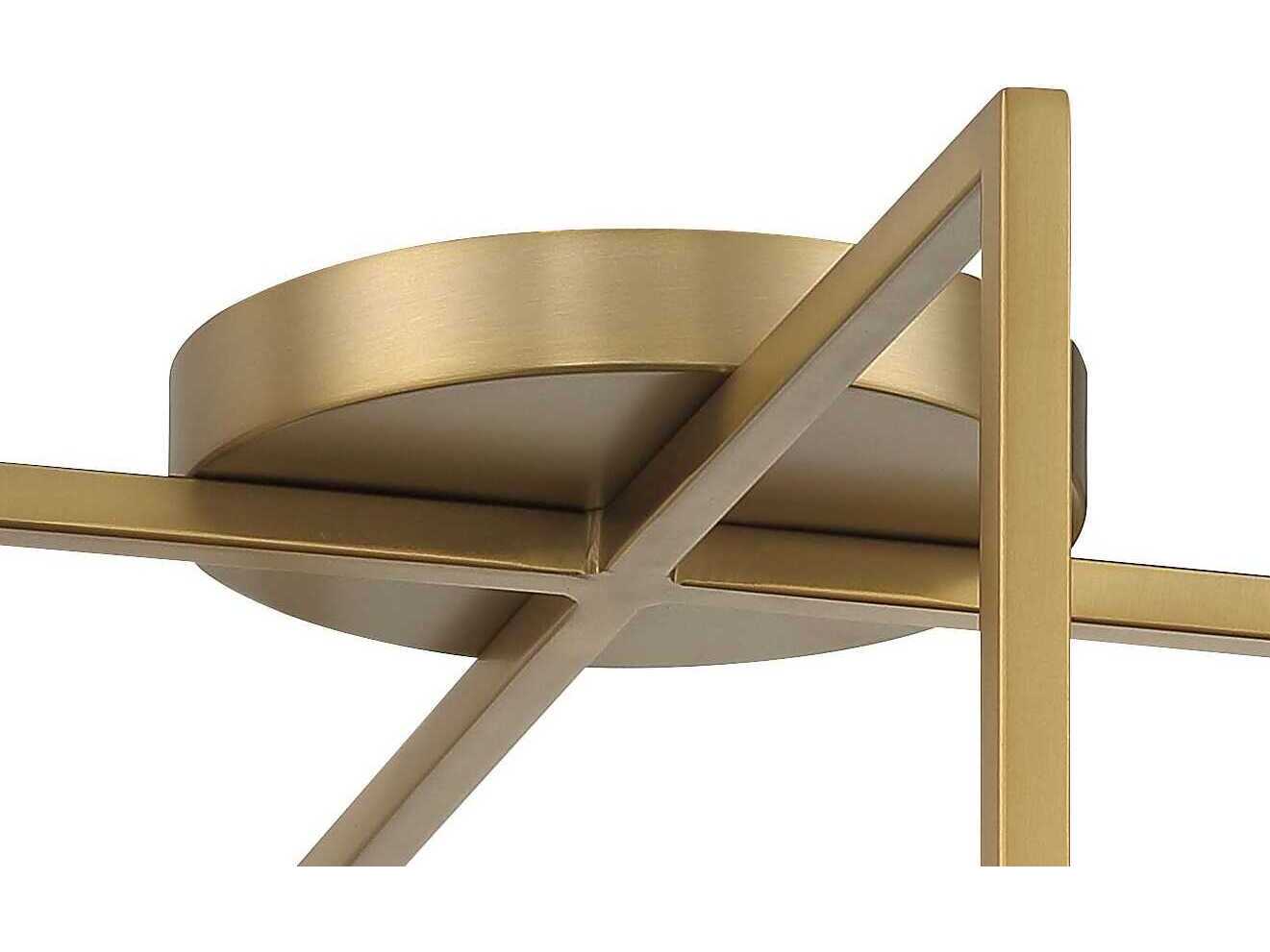 Minka Lavery Boada 1-Light Soft Brass LED Geometric Round Semi Flush Mount