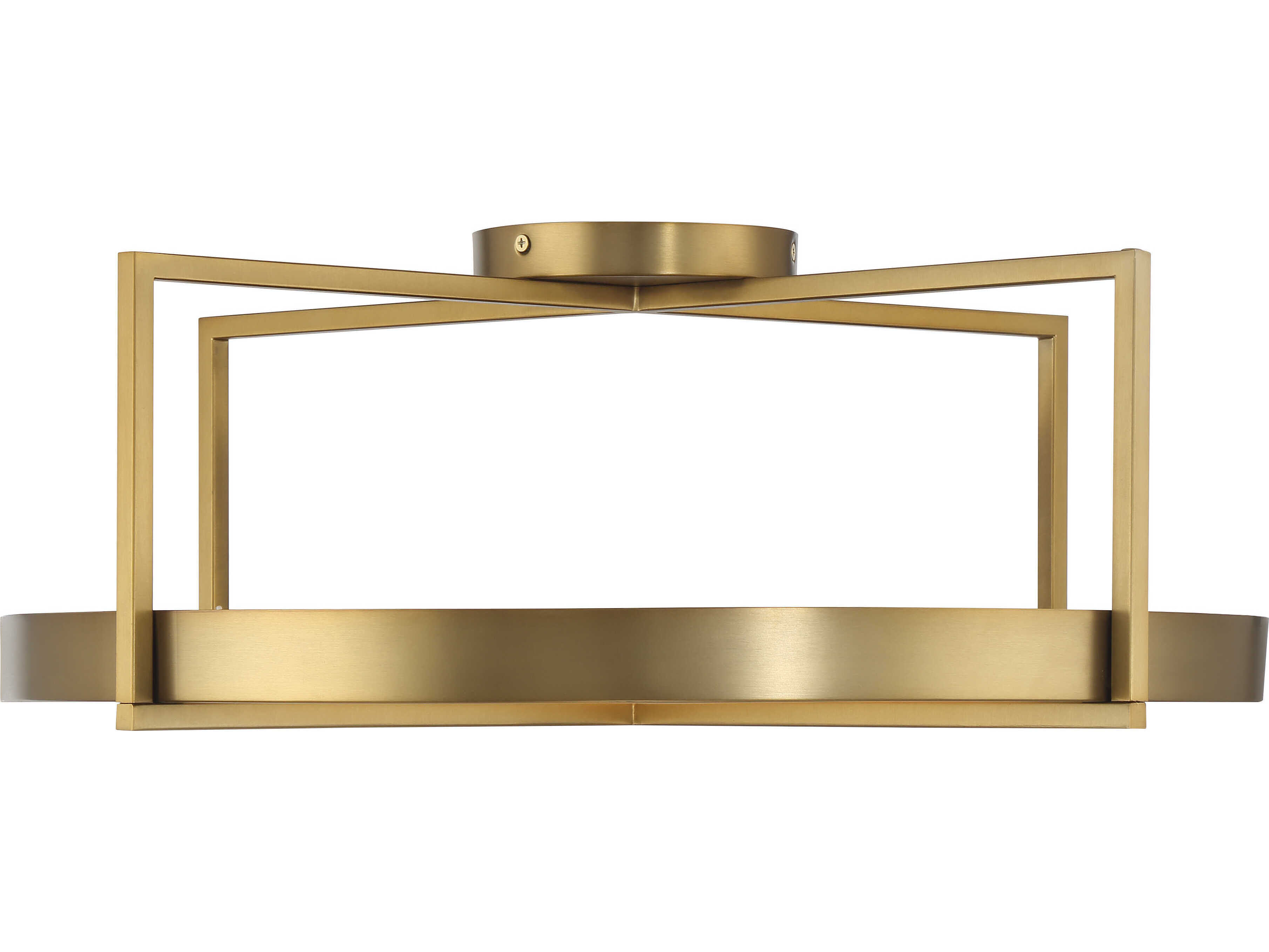 Minka Lavery Boada 1-Light Soft Brass Round Semi Flush Mount