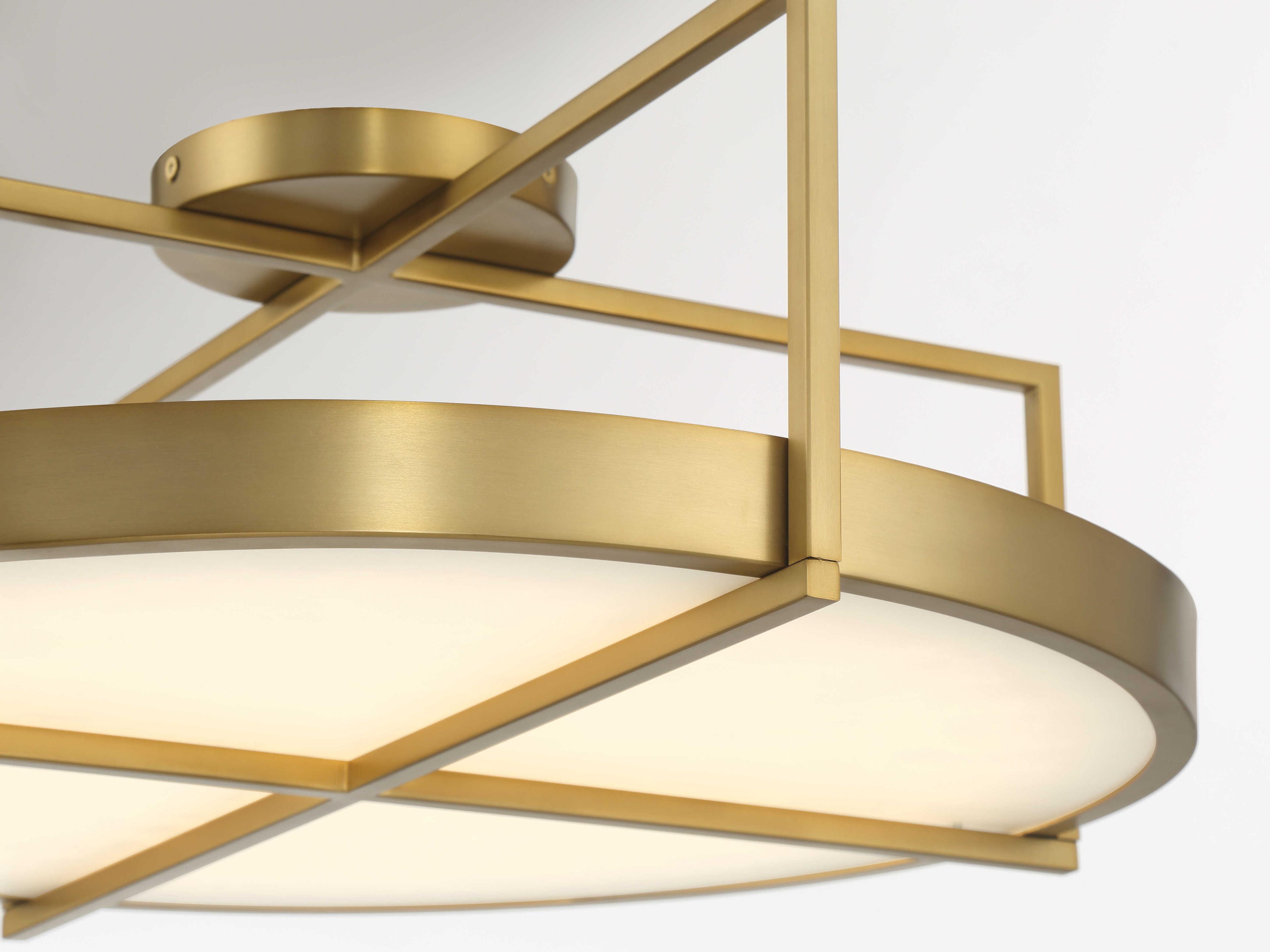 Minka Lavery Boada 1-Light Soft Brass Round Semi Flush Mount