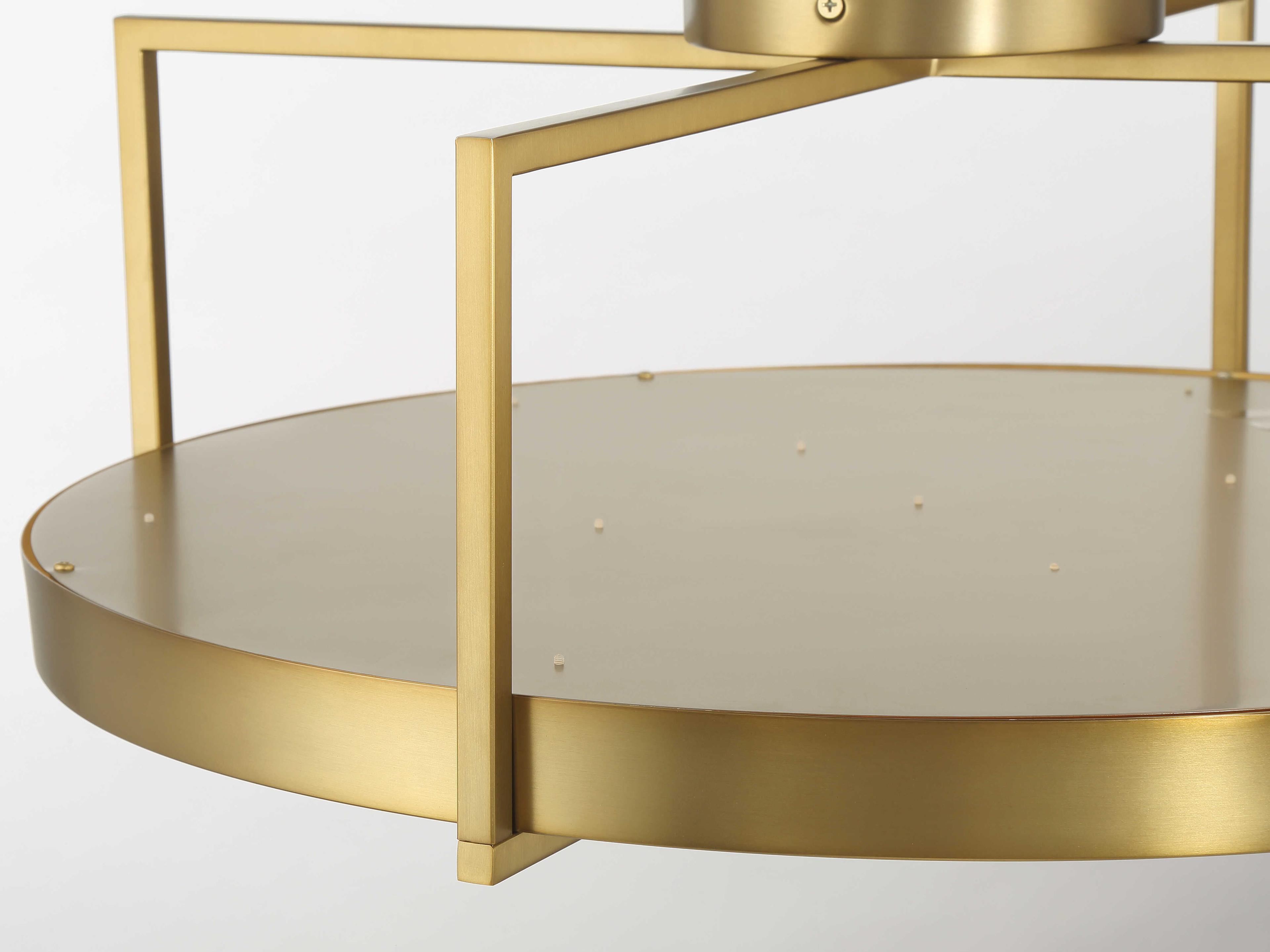 Minka Lavery Boada 1-Light Soft Brass Round Semi Flush Mount