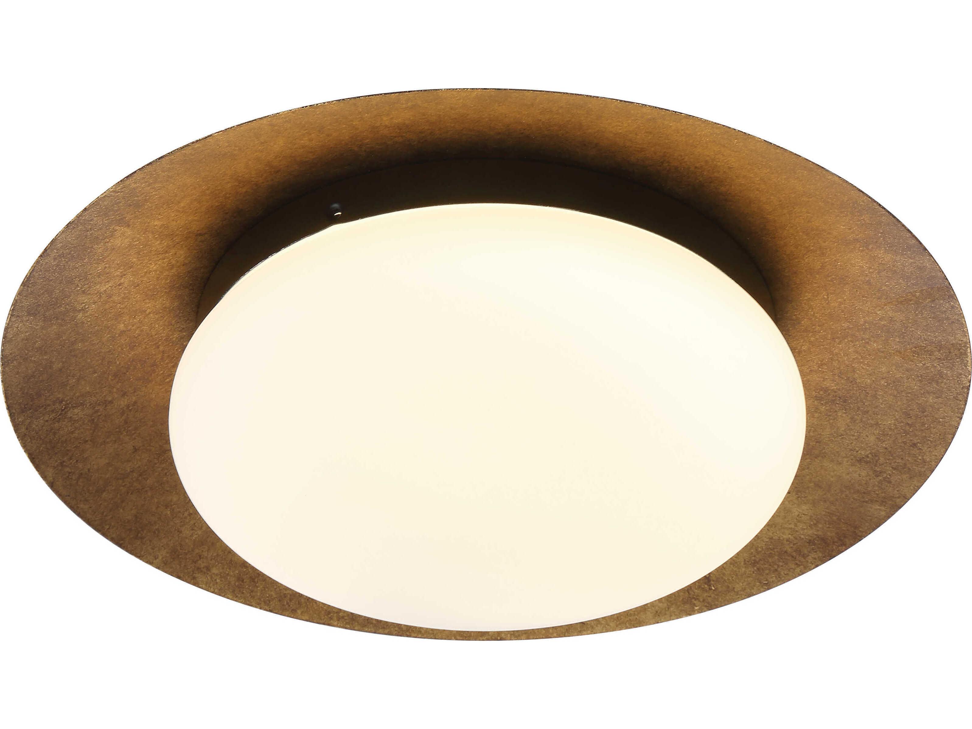 Minka Lavery Zinola 1-Light Sand Coal Halcyon Gold Round Flush Mount