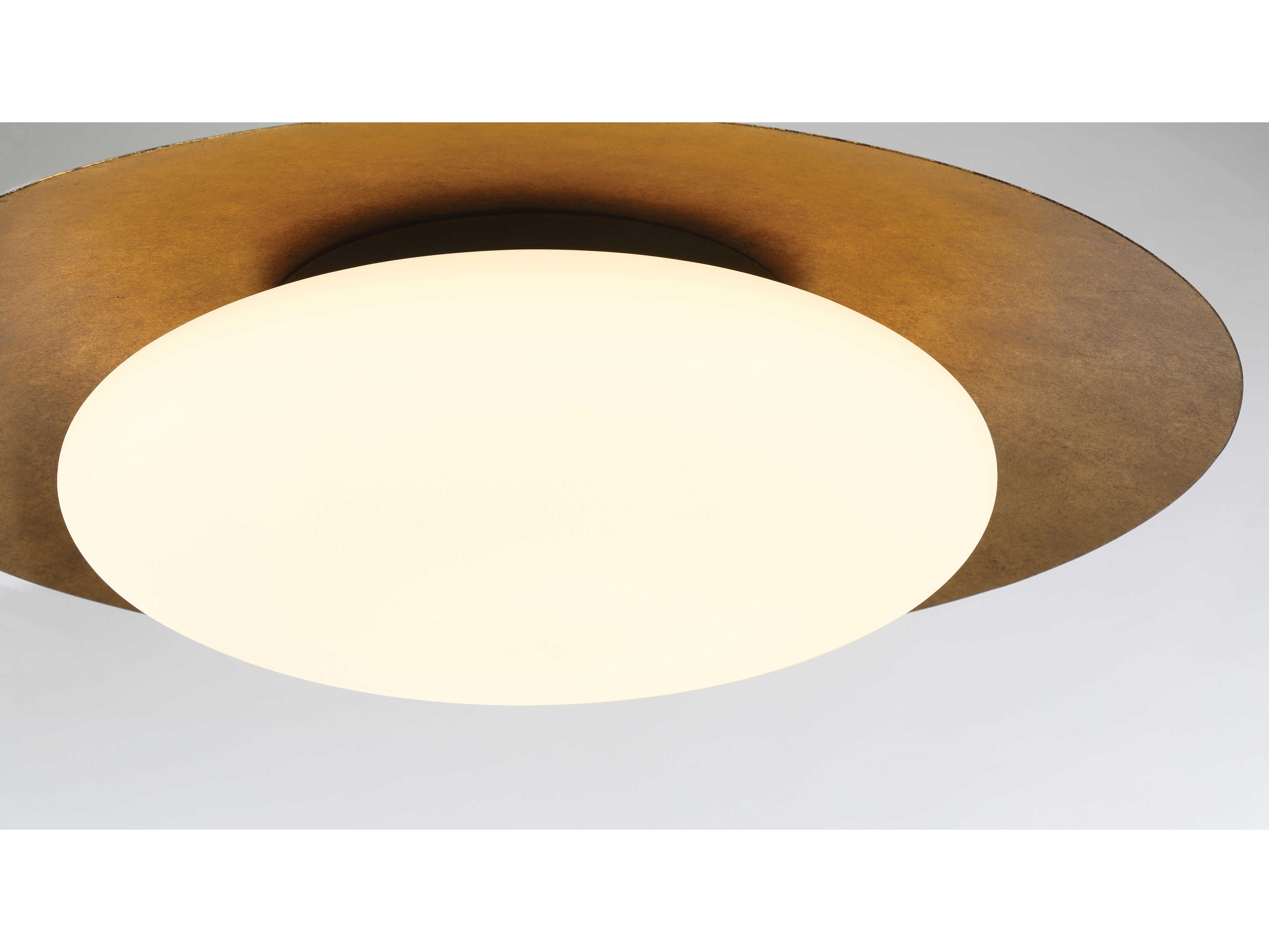 Minka Lavery Zinola 1-Light Sand Coal Halcyon Gold Round Flush Mount