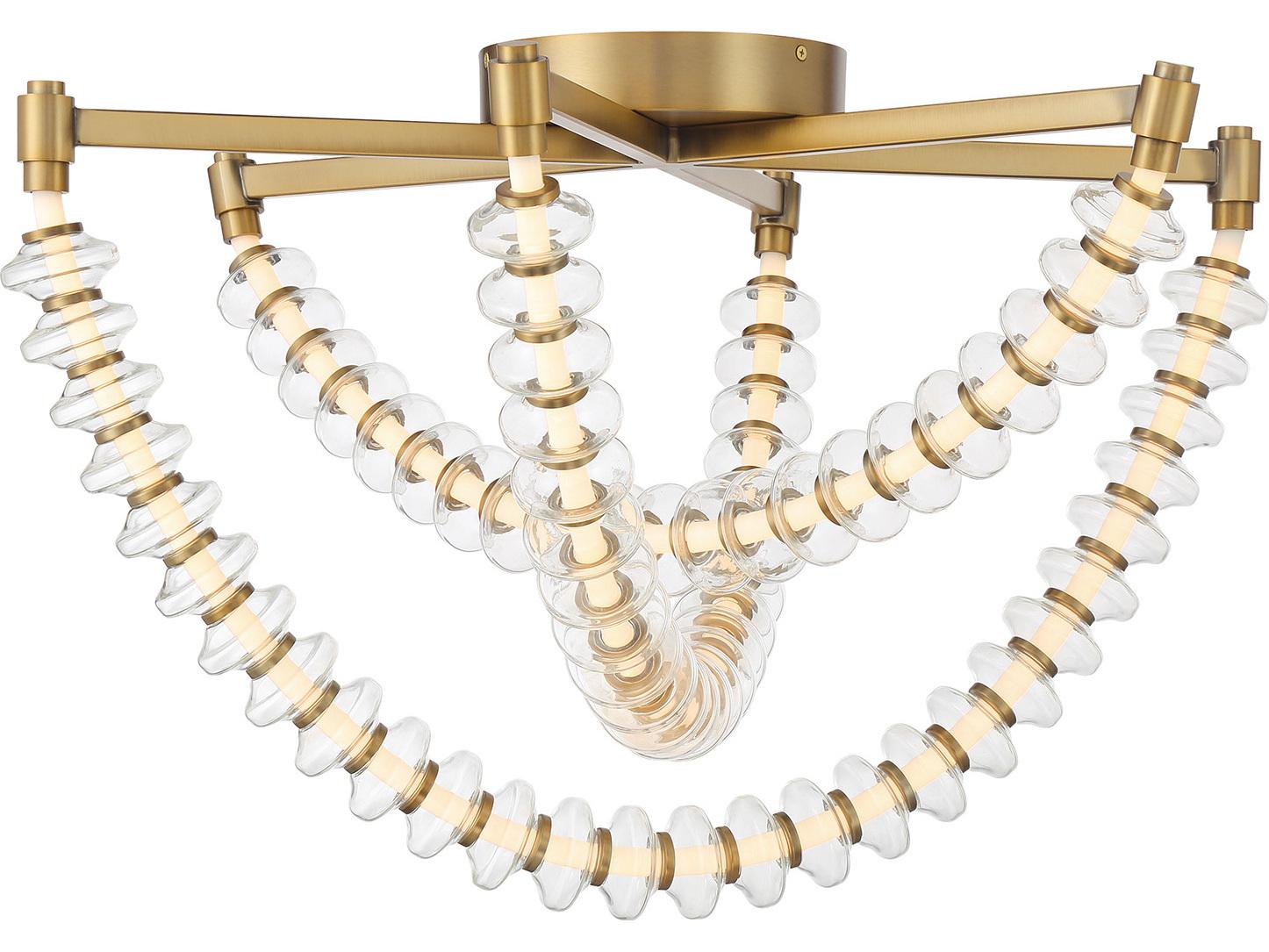 Minka Lavery Pearl Legacy Brass Linear Tiered Flush Mount