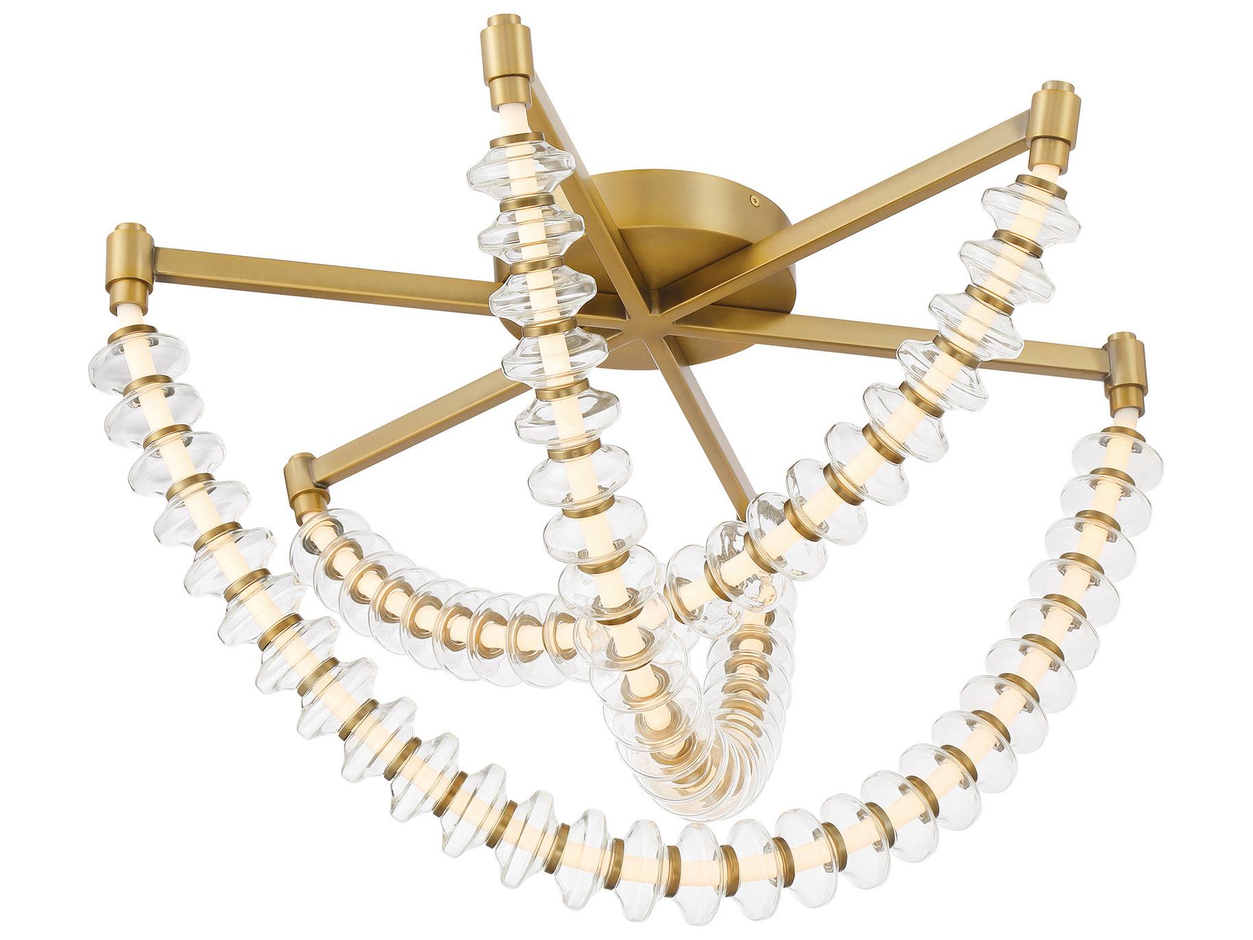 Minka Lavery Pearl Legacy Brass Linear Tiered Flush Mount
